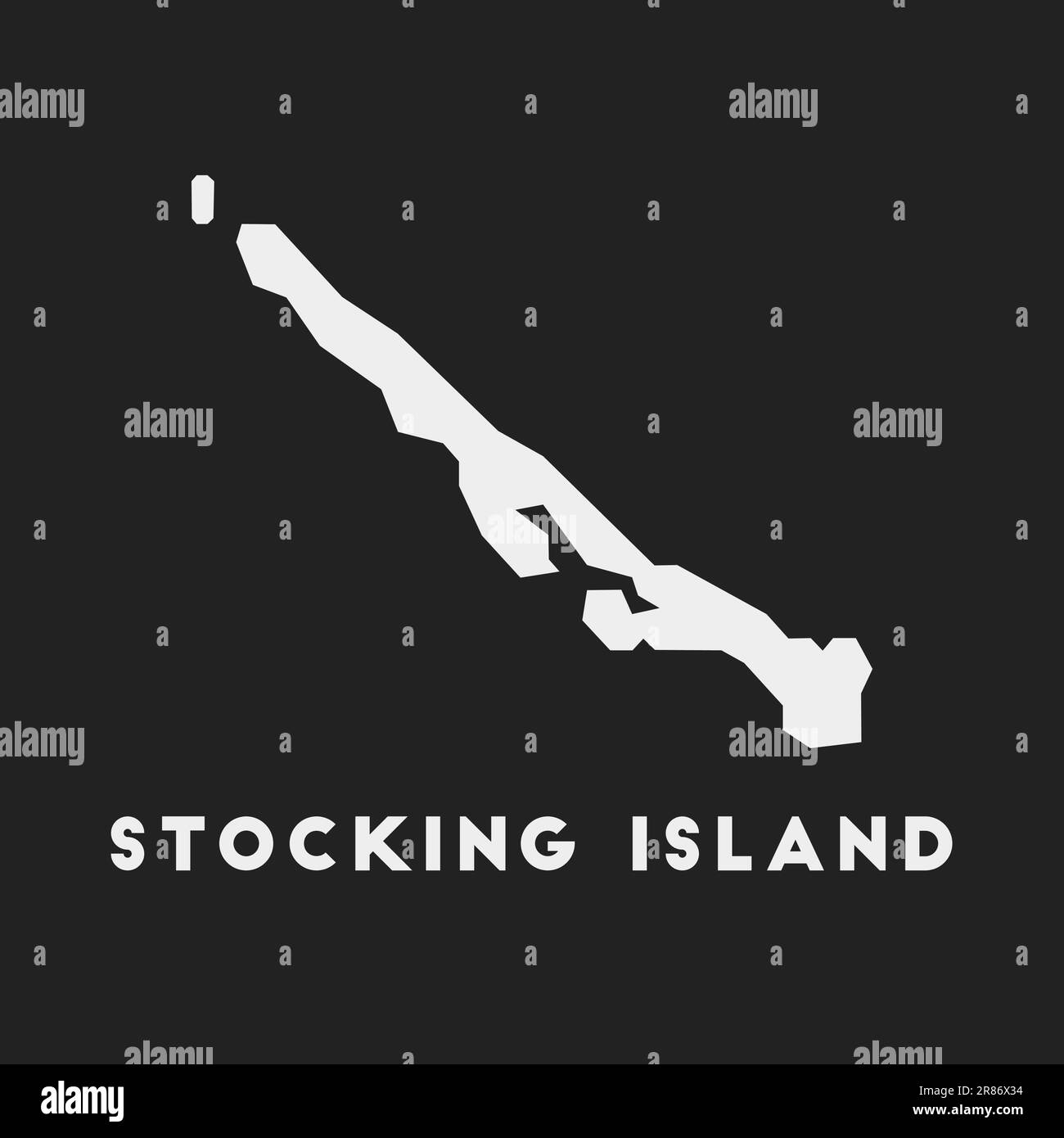 Stocking Island icon. Map on dark background. Stylish Stocking Island map with name. Vector illustration. Stock Vector