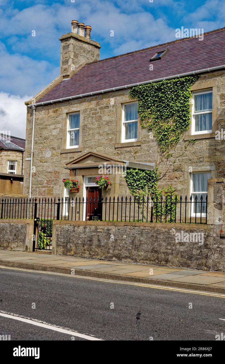 Lerwick Town street scene, Shetland Islands, Scotland. Main town and