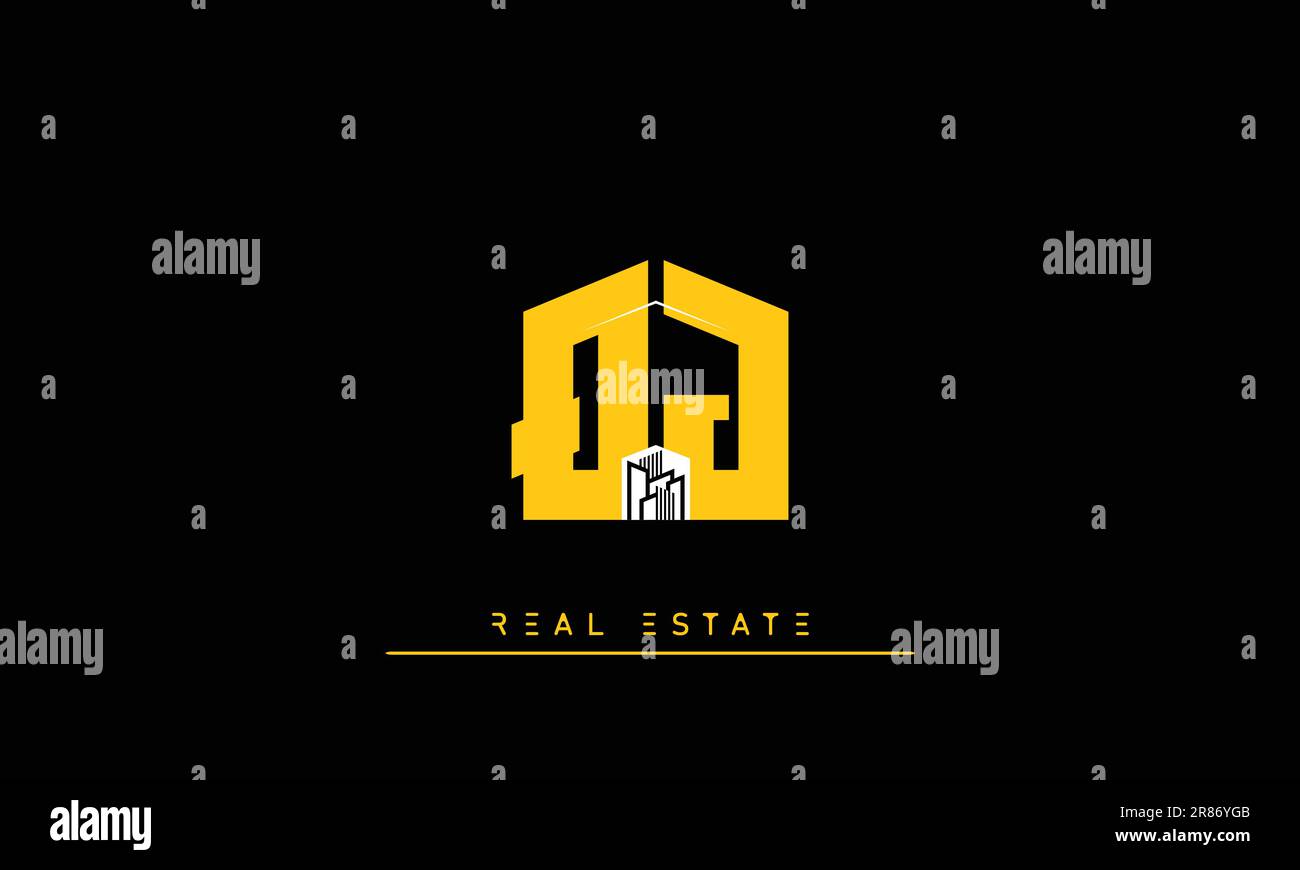 Real Estate letters Modern Creative logo QJ , JQ Stock Vector Image ...