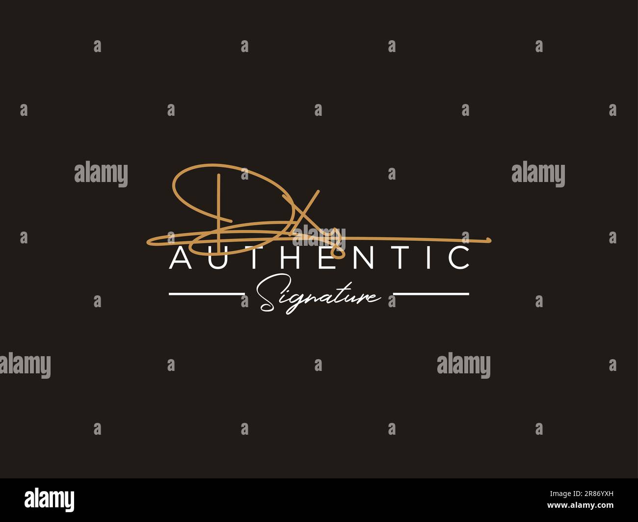 DX Signature Logo Template Vector. Stock Vector