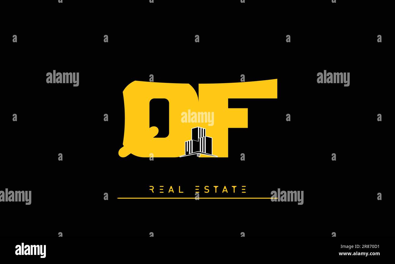 Real Estate letters Modern Creative logo QF , FQ Stock Vector Image ...