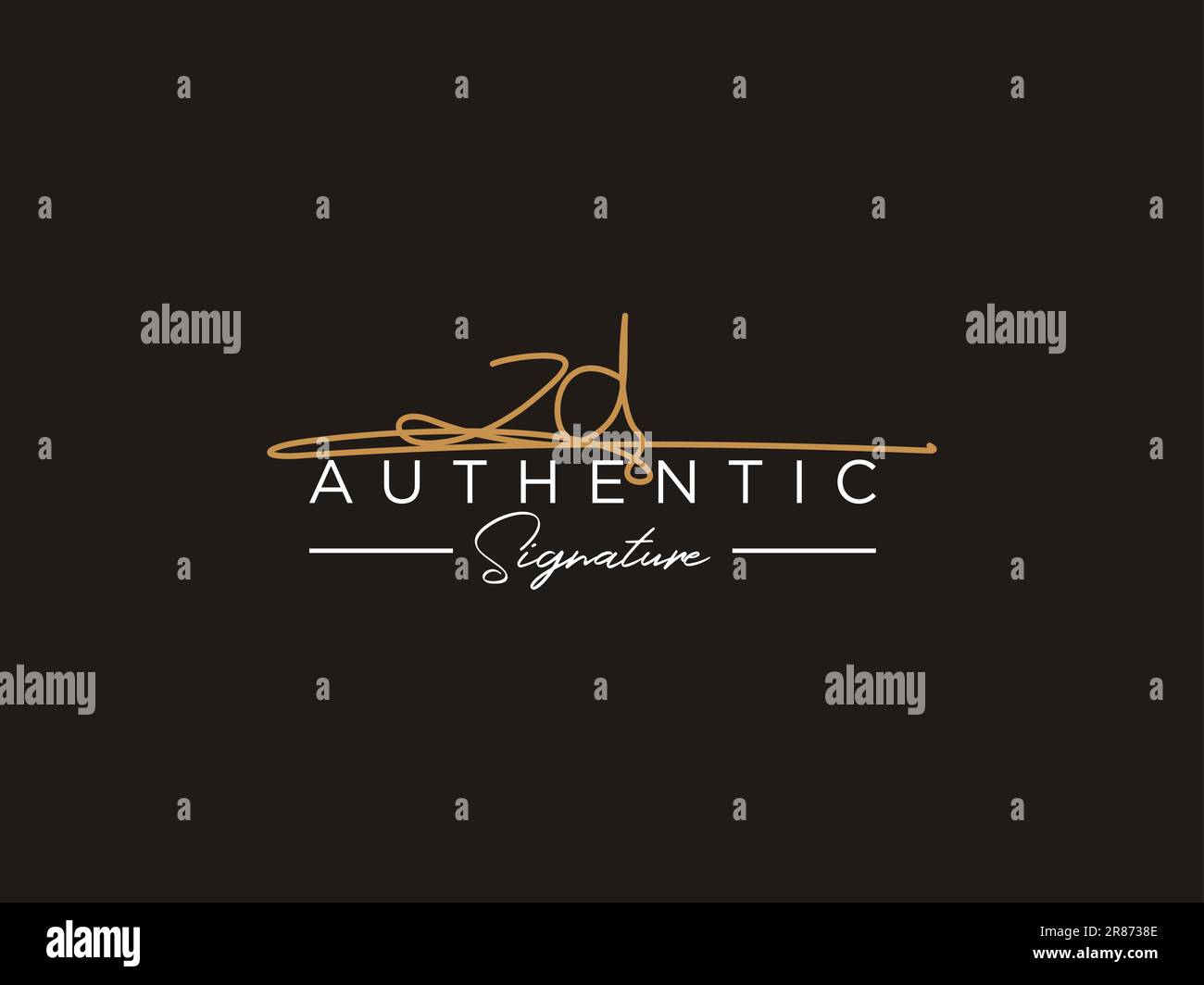 ZD Signature Logo Template Vector. Stock Vector