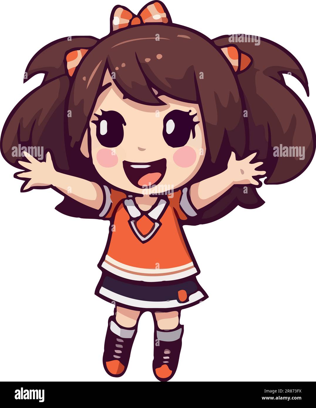 cute anime chibi little girl cartoon Stock Vector Image & Art - Alamy