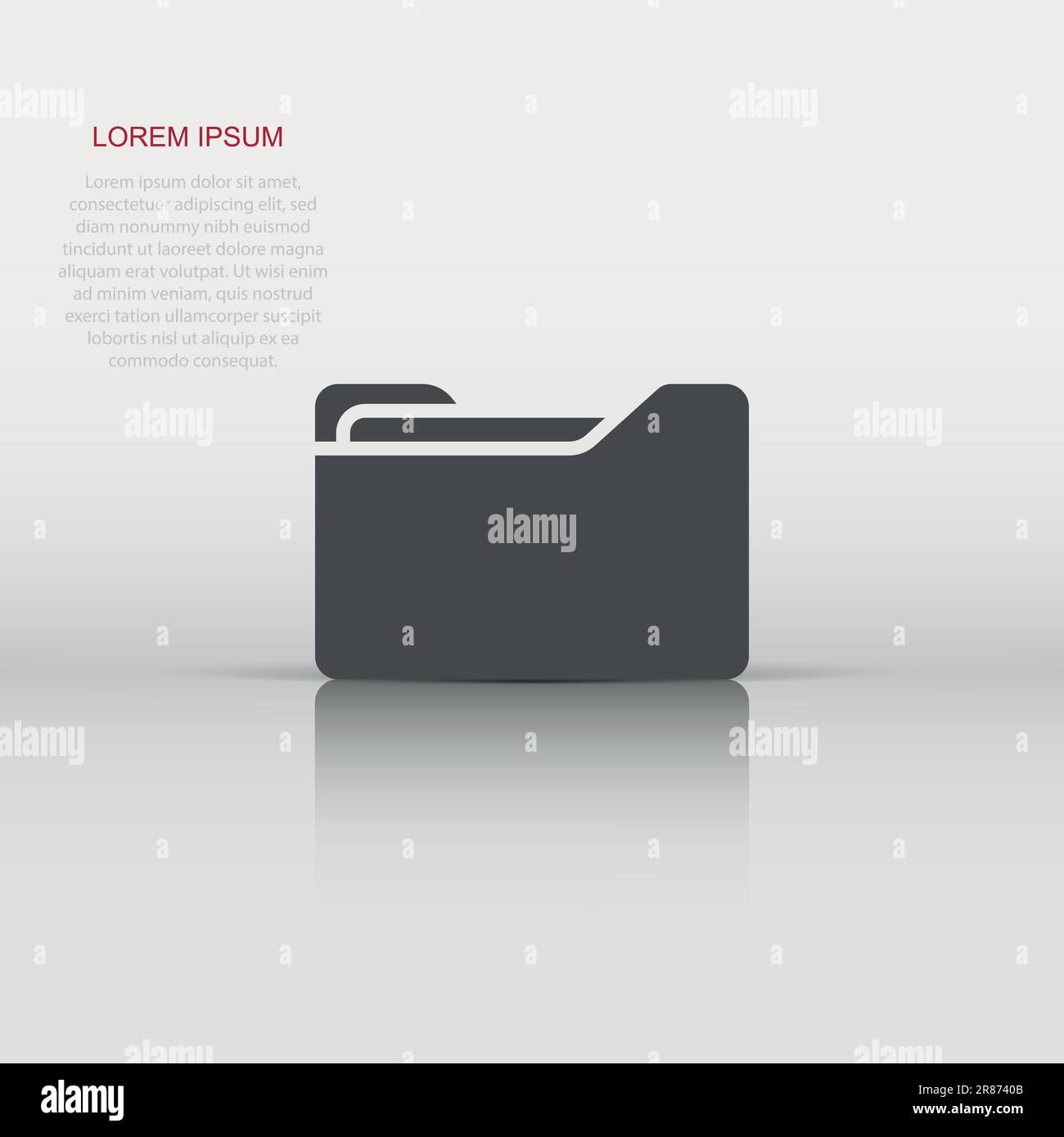 File folder icon in flat style. Documents archive vector illustration ...