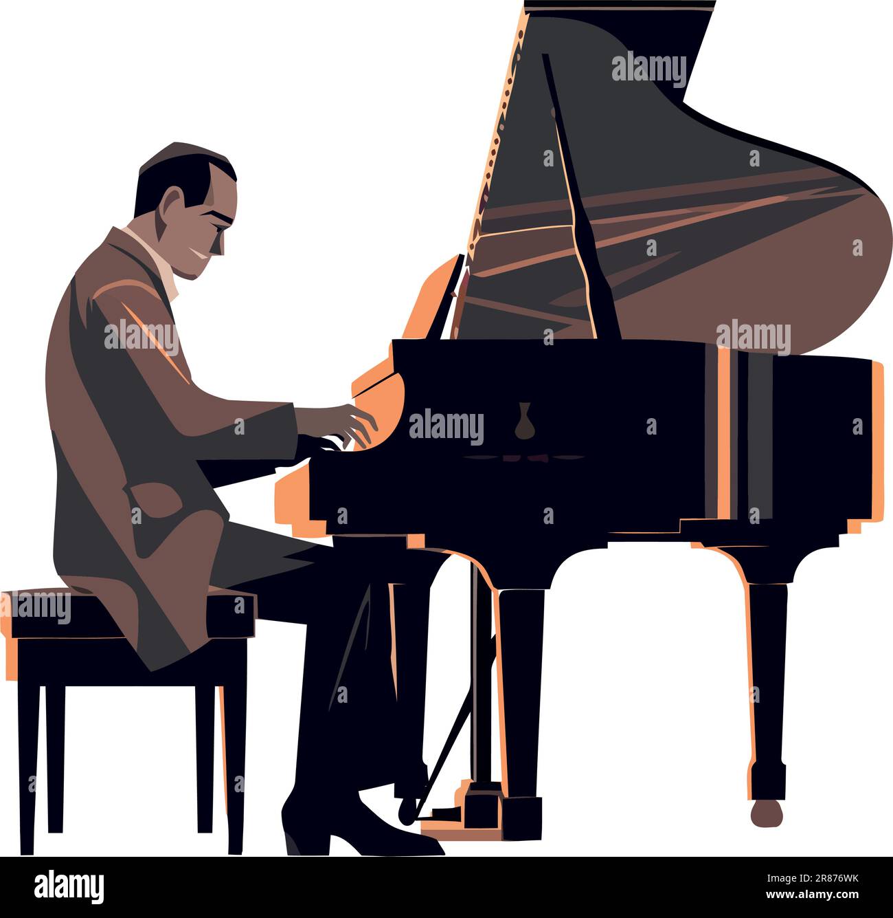 One pianist playing a classical melody Stock Vector Image & Art - Alamy
