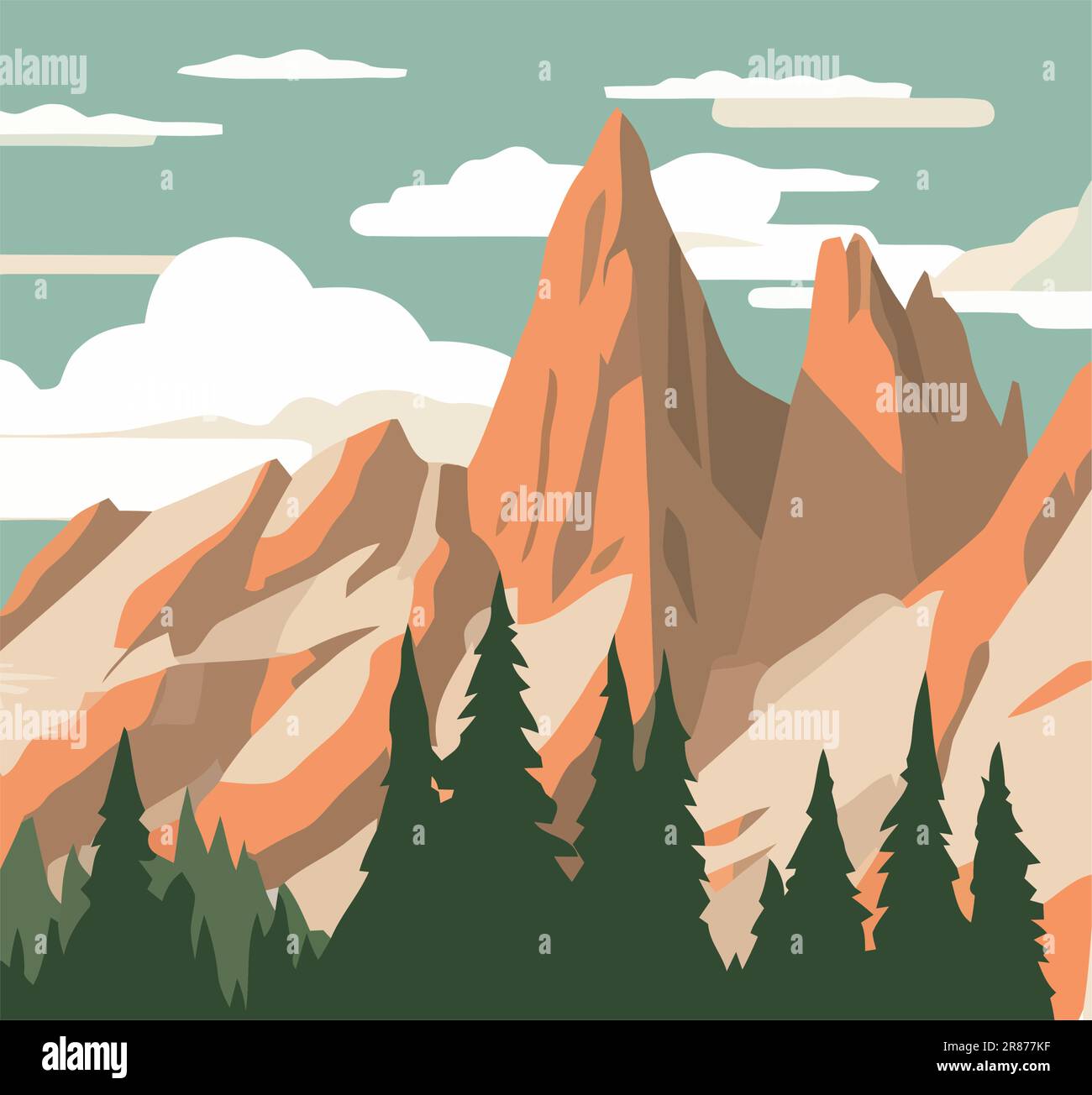 mountain nature forest landscape Stock Vector Image & Art - Alamy