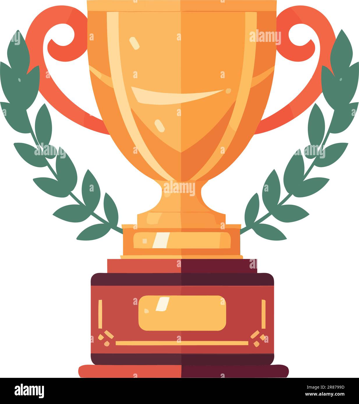 First place triumph gold medalist shiny trophy Stock Vector