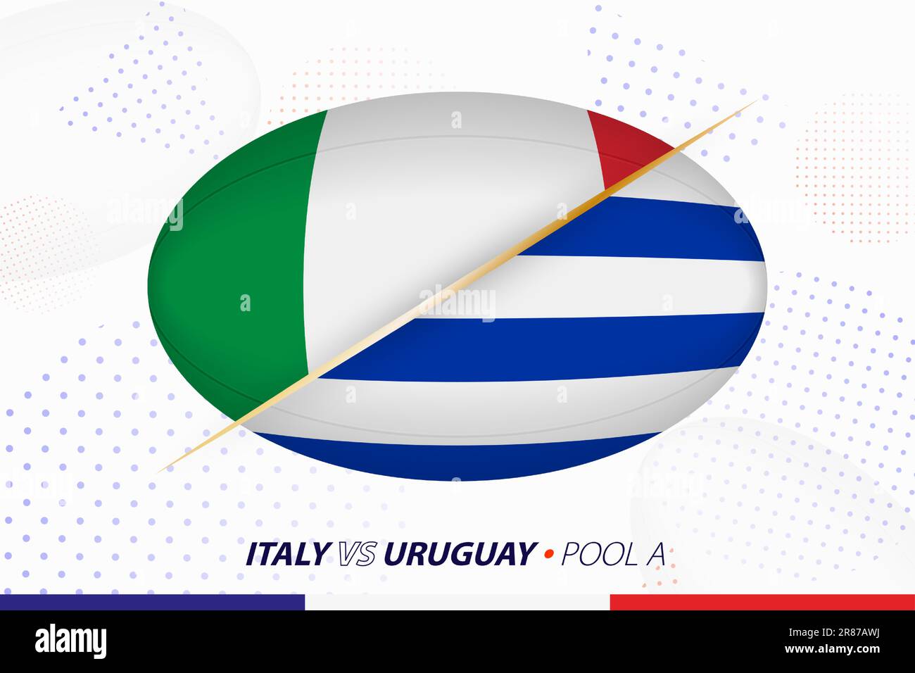 Rugby match between Italy and Uruguay, concept for rugby tournament ...