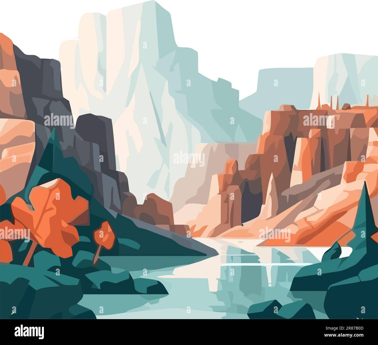 Rock canyon icon cartoon hi-res stock photography and images - Alamy