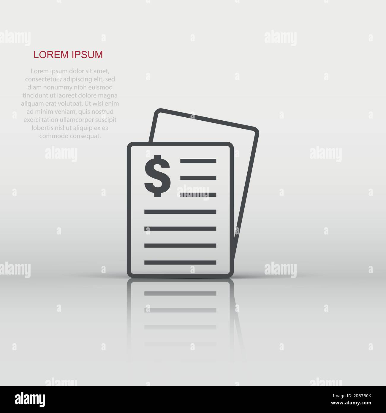 Financial statement icon in flat style. Document vector illustration on ...