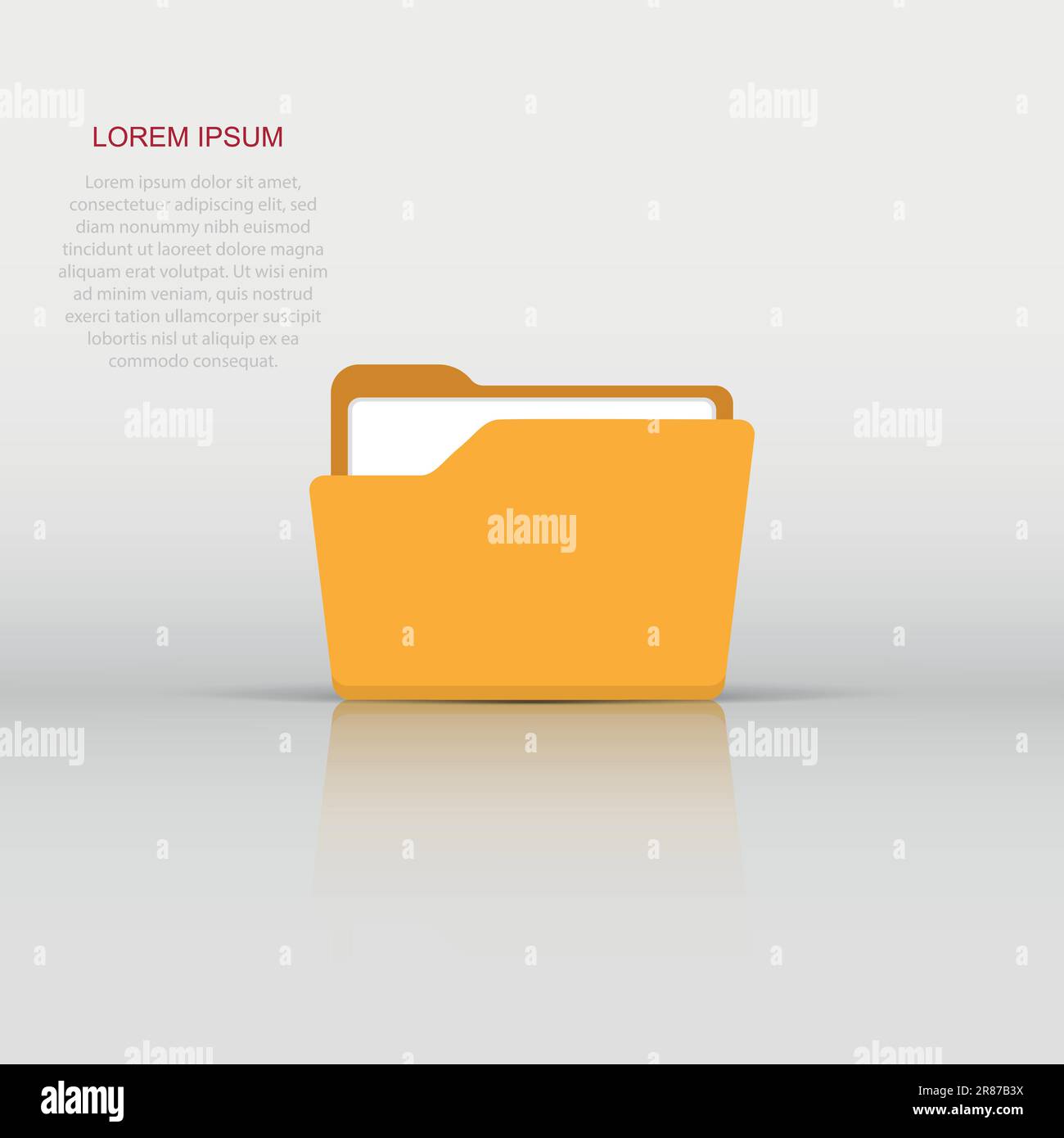File folder icon in flat style. Documents archive vector illustration ...
