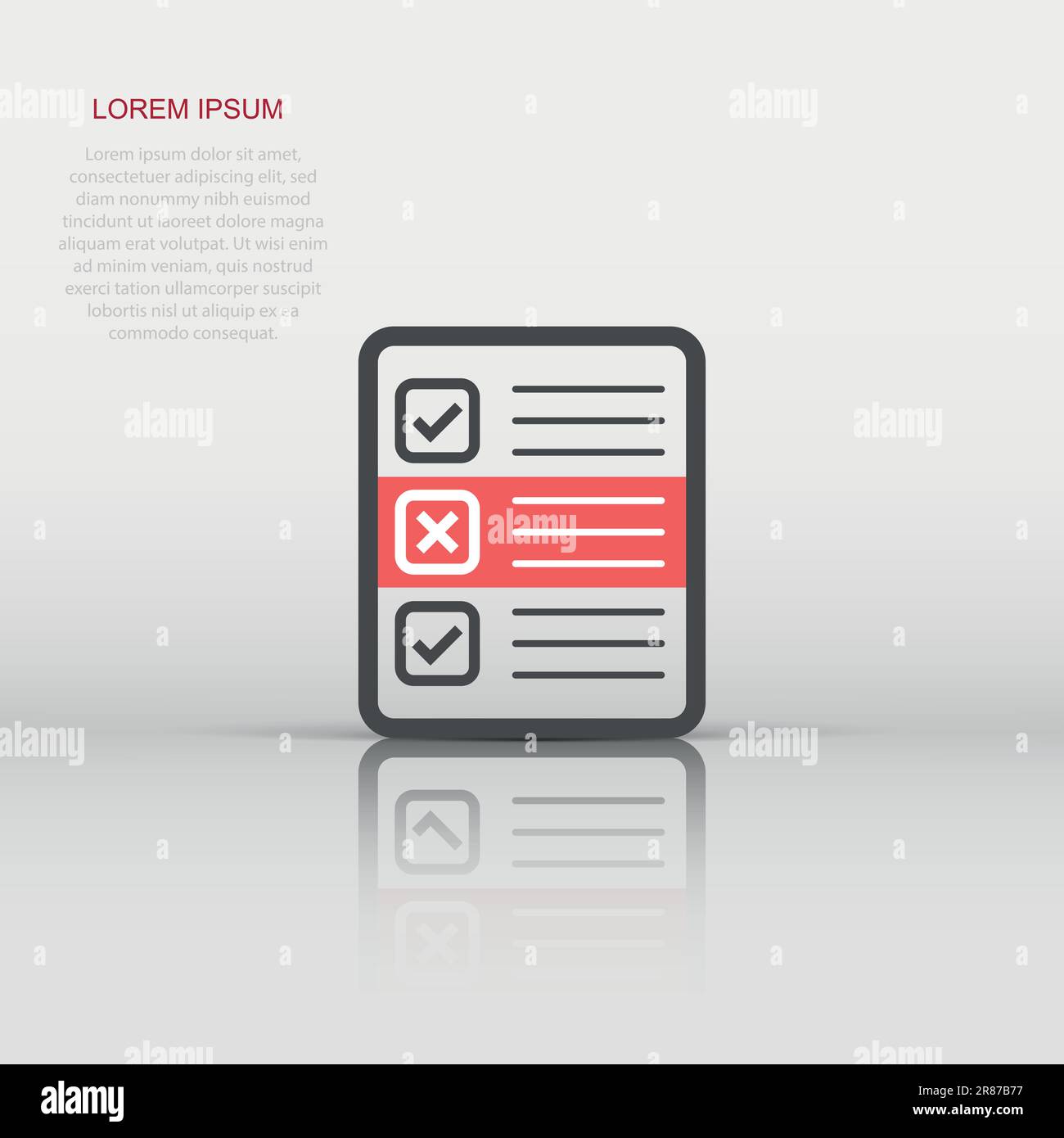 Questionnaire icon in flat style. Online survey vector illustration on ...