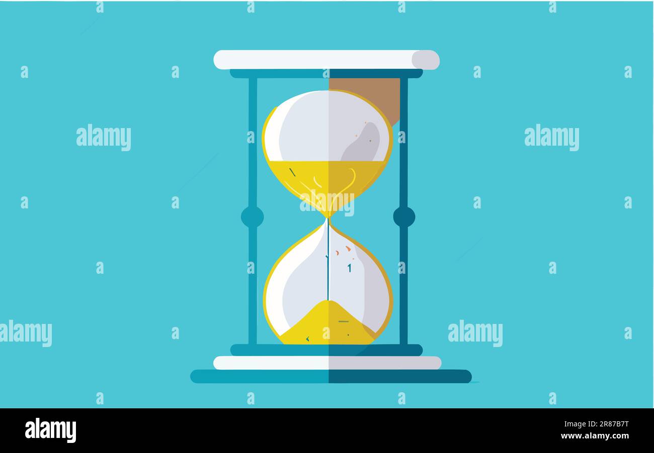 minimalistic vector illustration that portrays the concept of time and the importance of living in the present moment. clean and straightforward Stock Vector