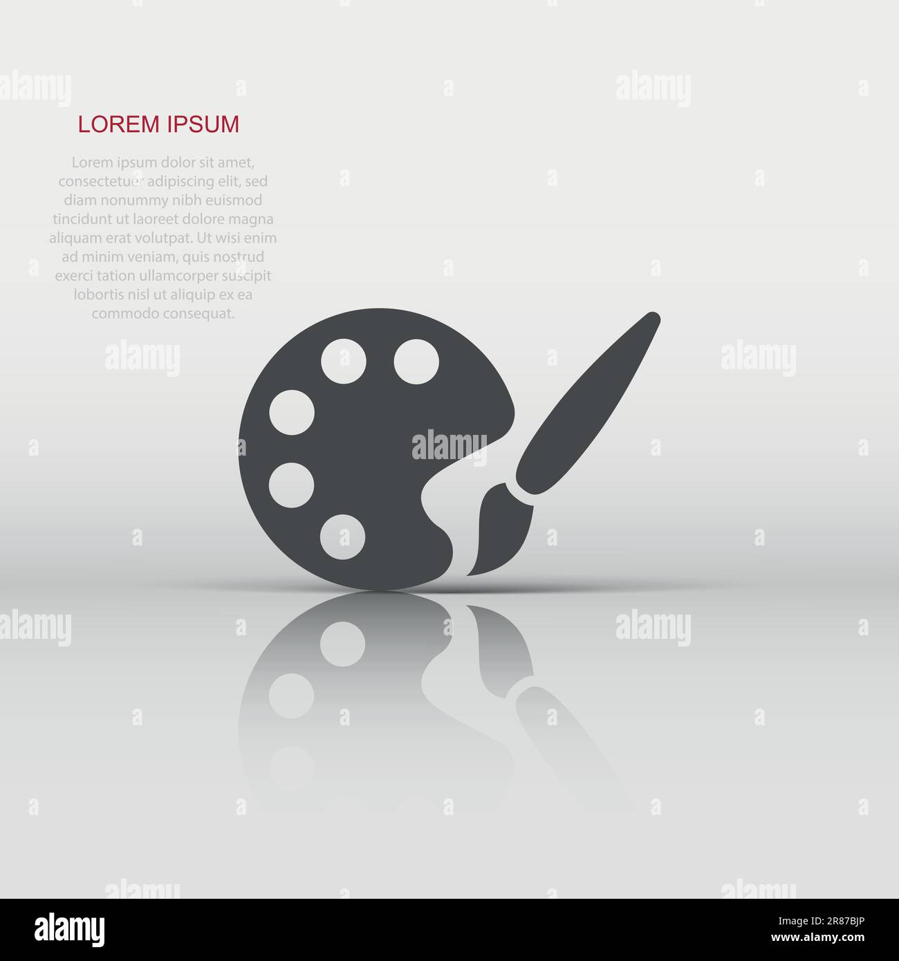 Paint brush icon in flat style. Palette vector illustration on white ...