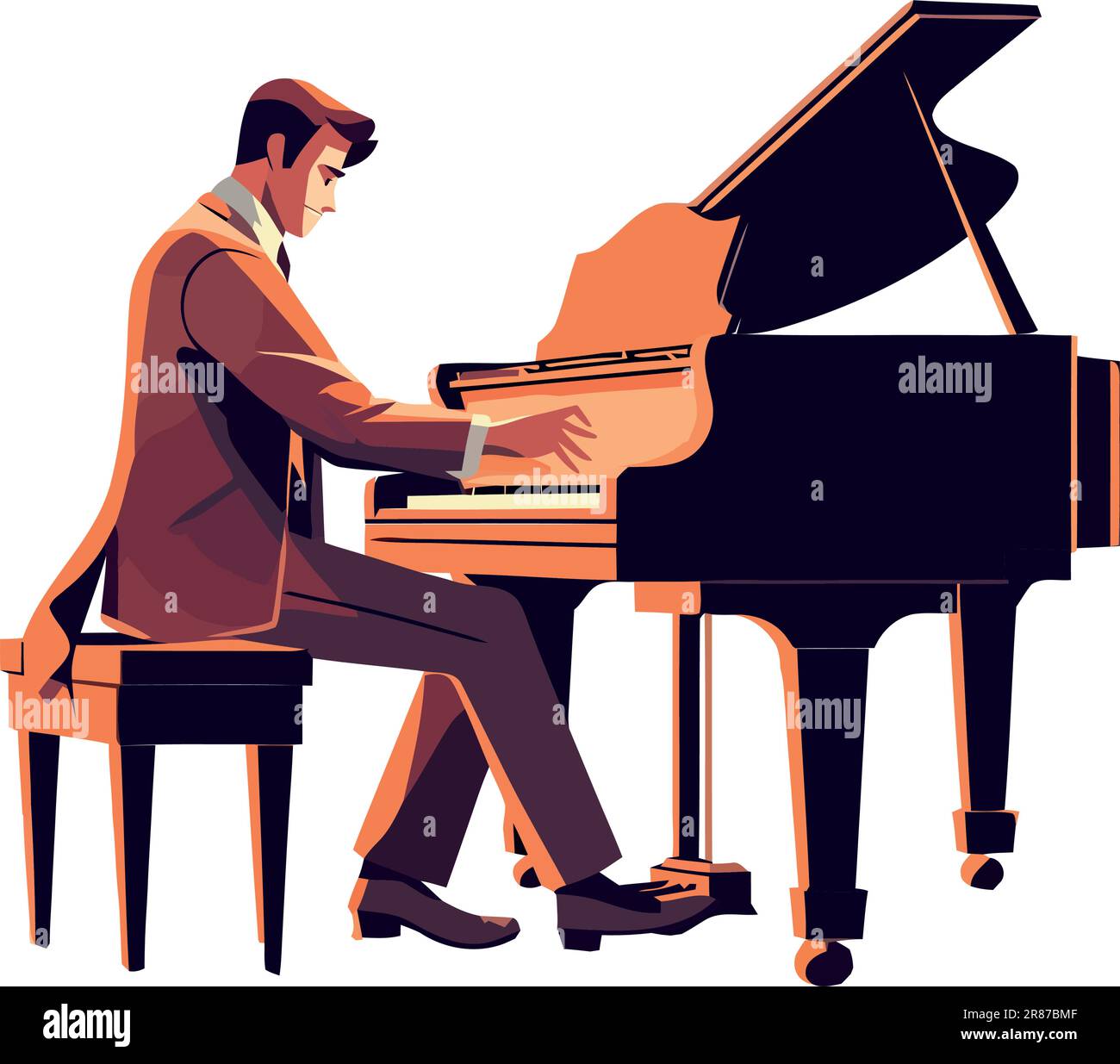 Man playing a piano Stock Vector Images - Alamy