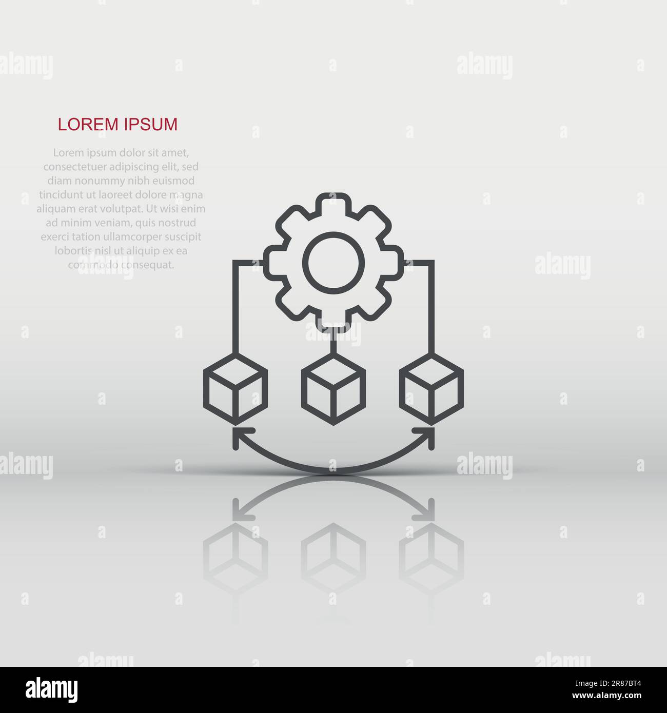 Api technology icon in flat style. Algorithm vector illustration on ...