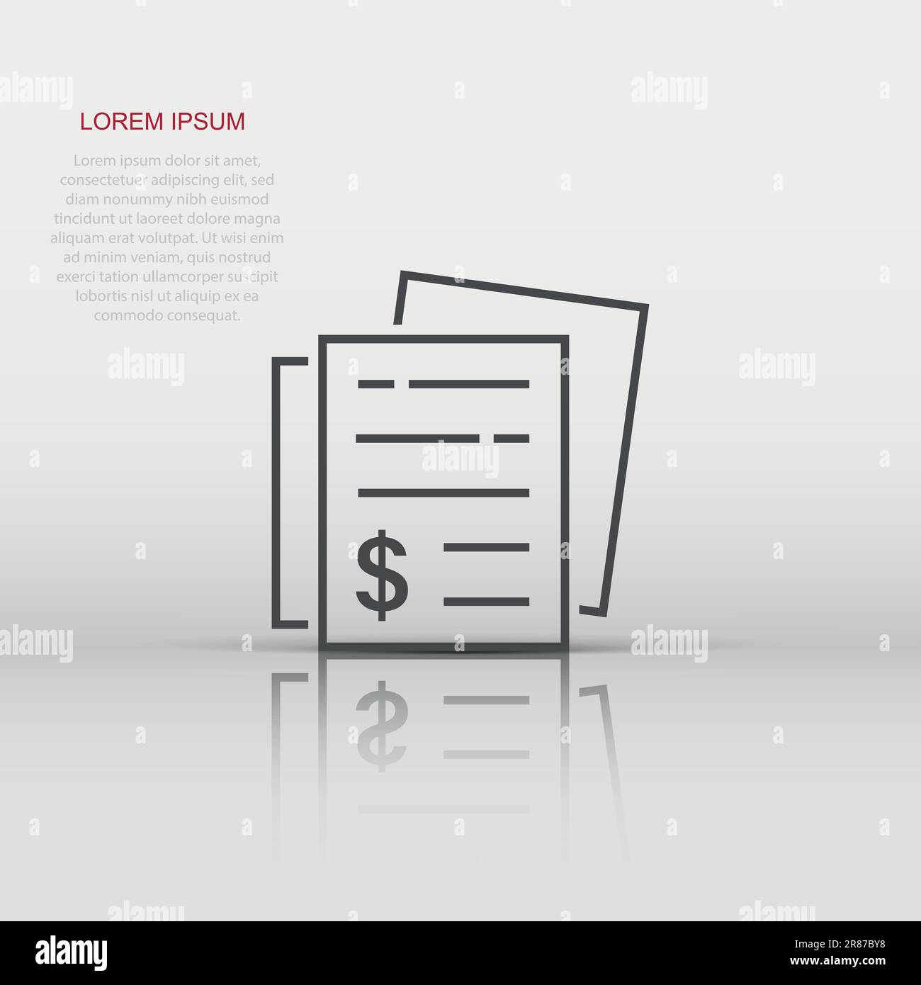 Financial statement icon in flat style. Document vector illustration on ...