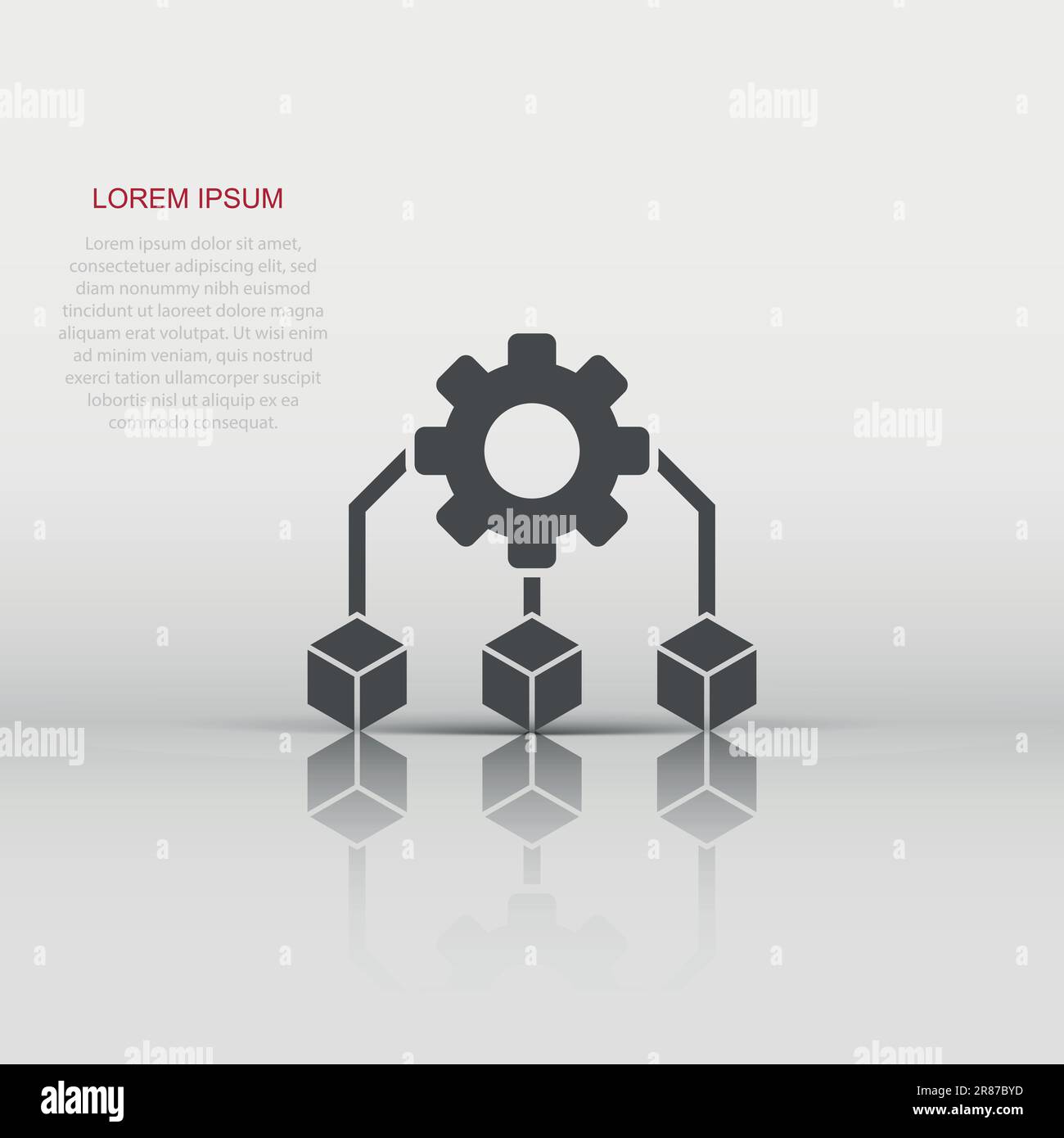 Api technology icon in flat style. Algorithm vector illustration on ...