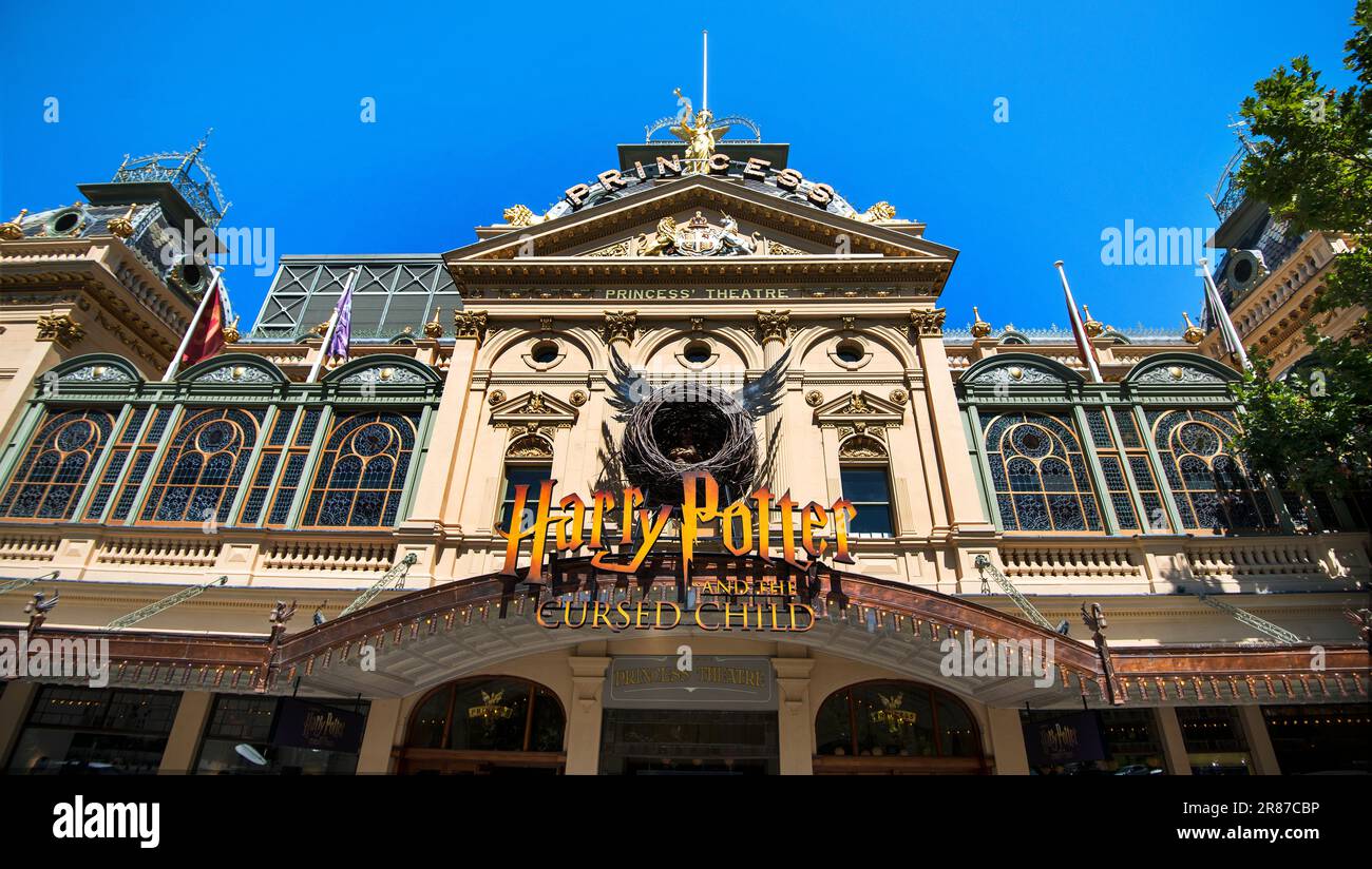 The Princess Theatre, Central Business District skyline (CBD), Melbourne, Victoria, Australia
