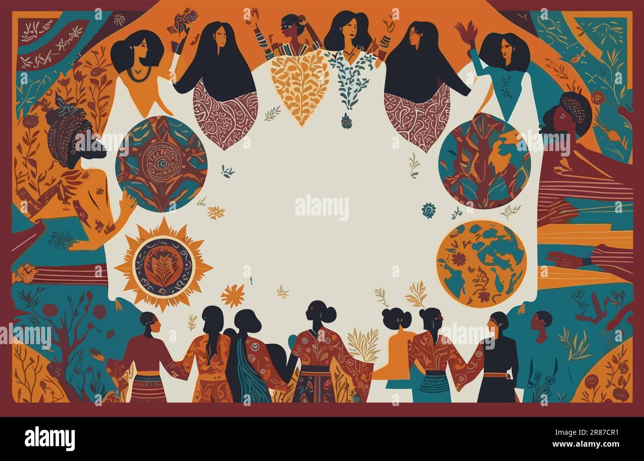 vector illustration that celebrates cultural diversity and global unity. gathering of people