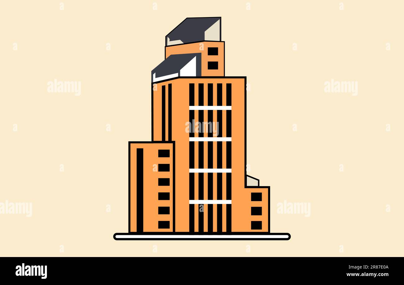 Buildings line icon set,Bank, Hotel, Courthouse. City, Real estate