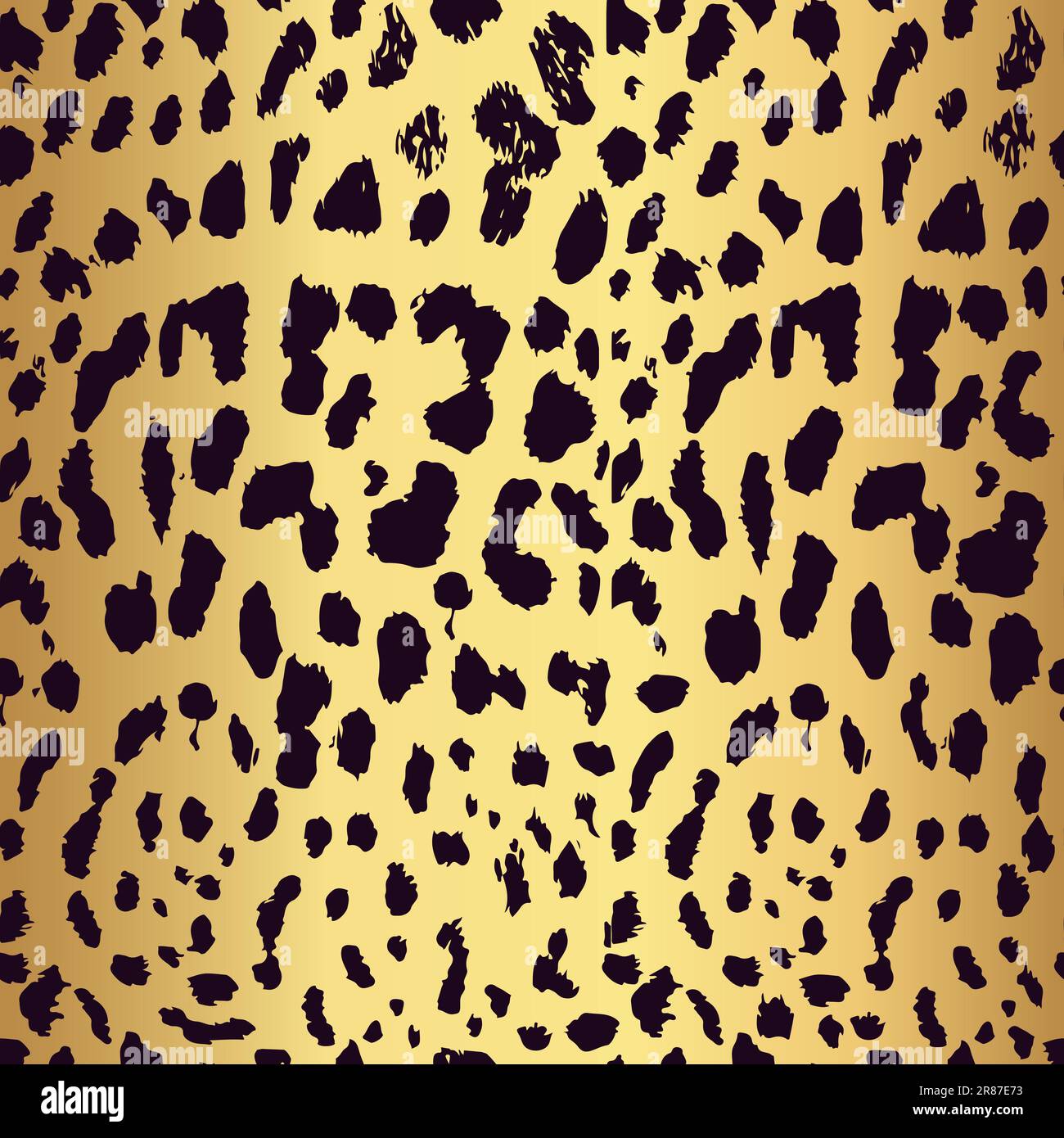 Seamless gold leopard print. Vector pattern, texture, background. Leopard seamless pattern Animal print Stock Vector