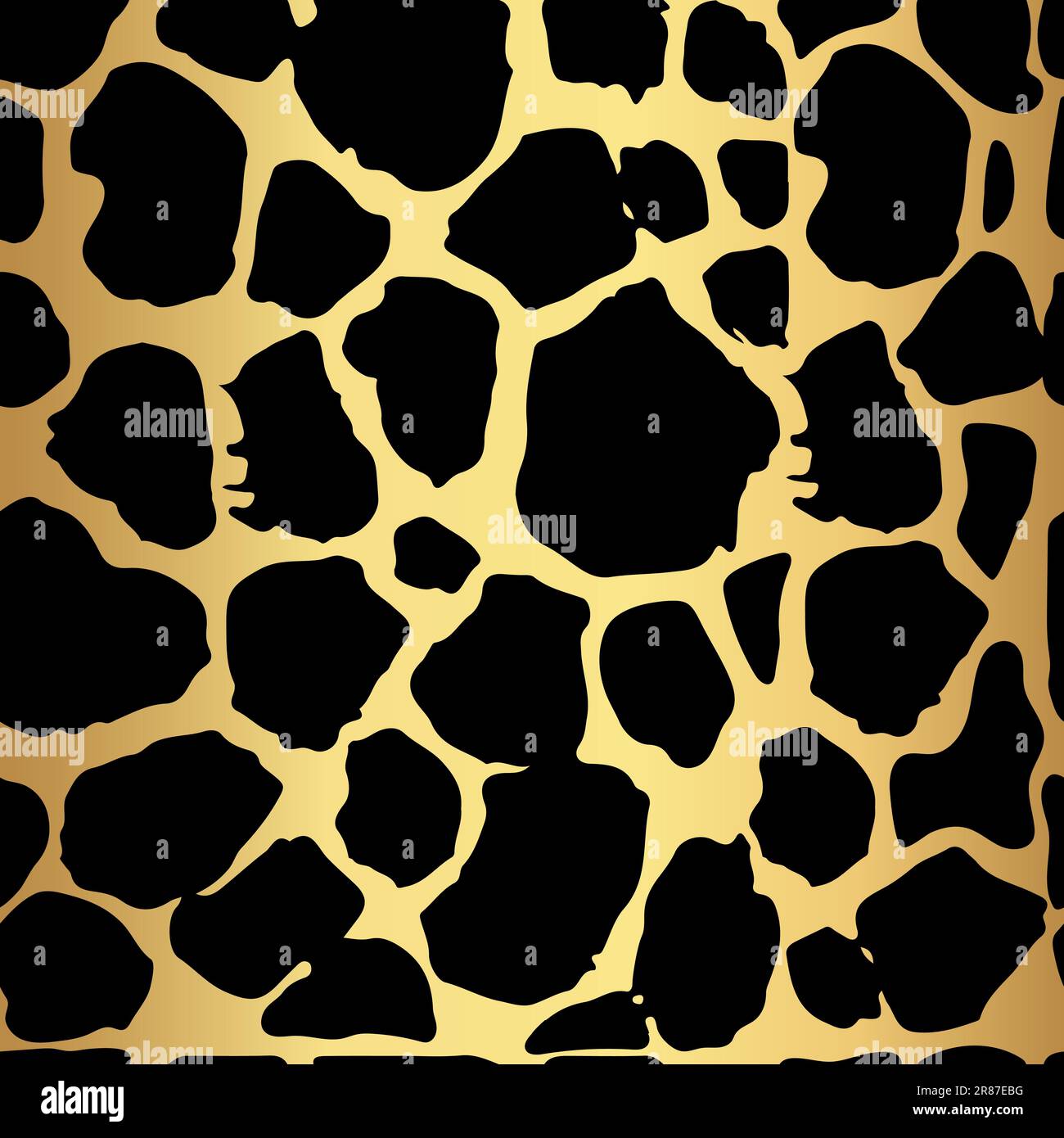 Seamless gold leopard print. Vector pattern, texture, background. Leopard seamless pattern Animal print Stock Vector