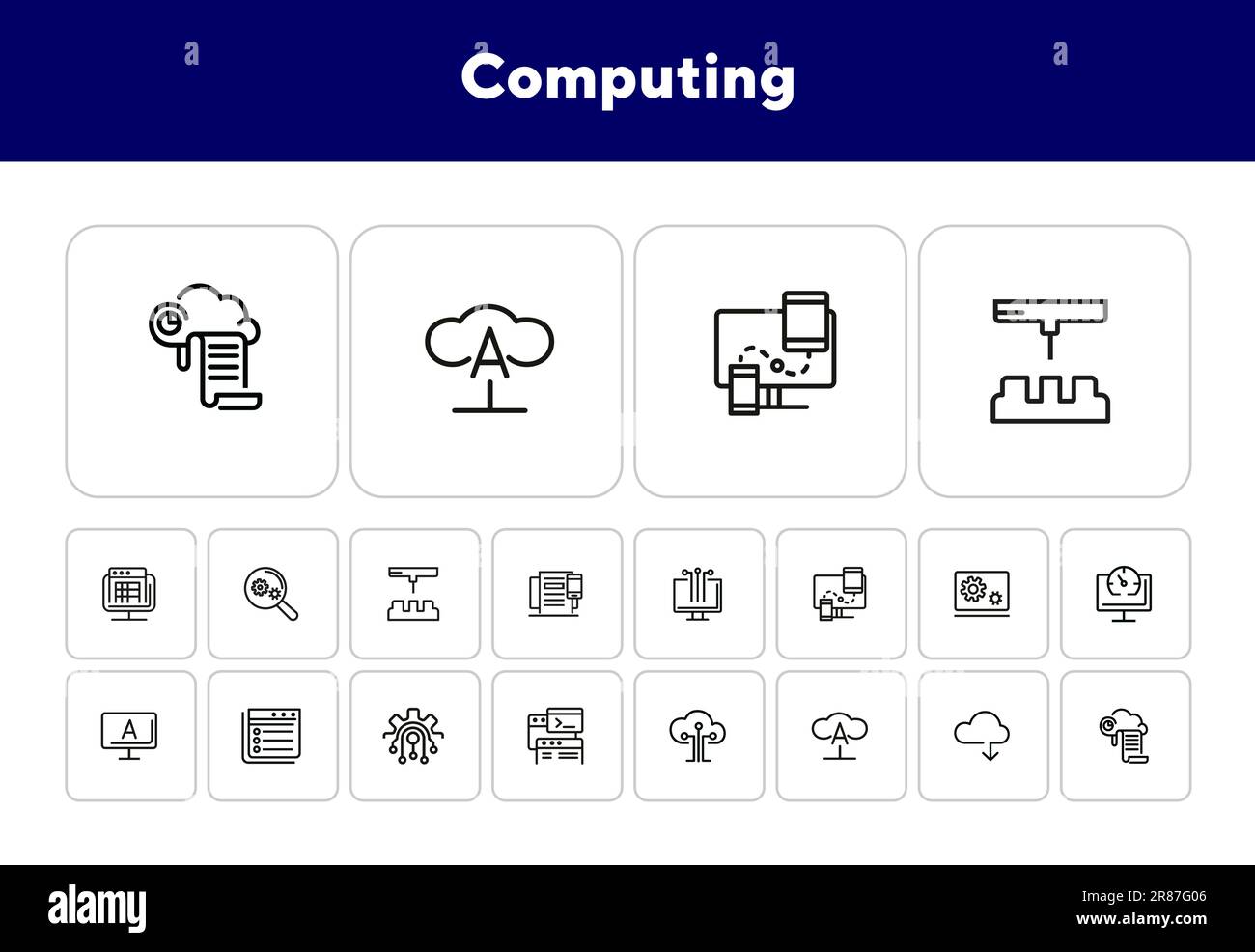 Computing line icon set Stock Vector Image & Art - Alamy