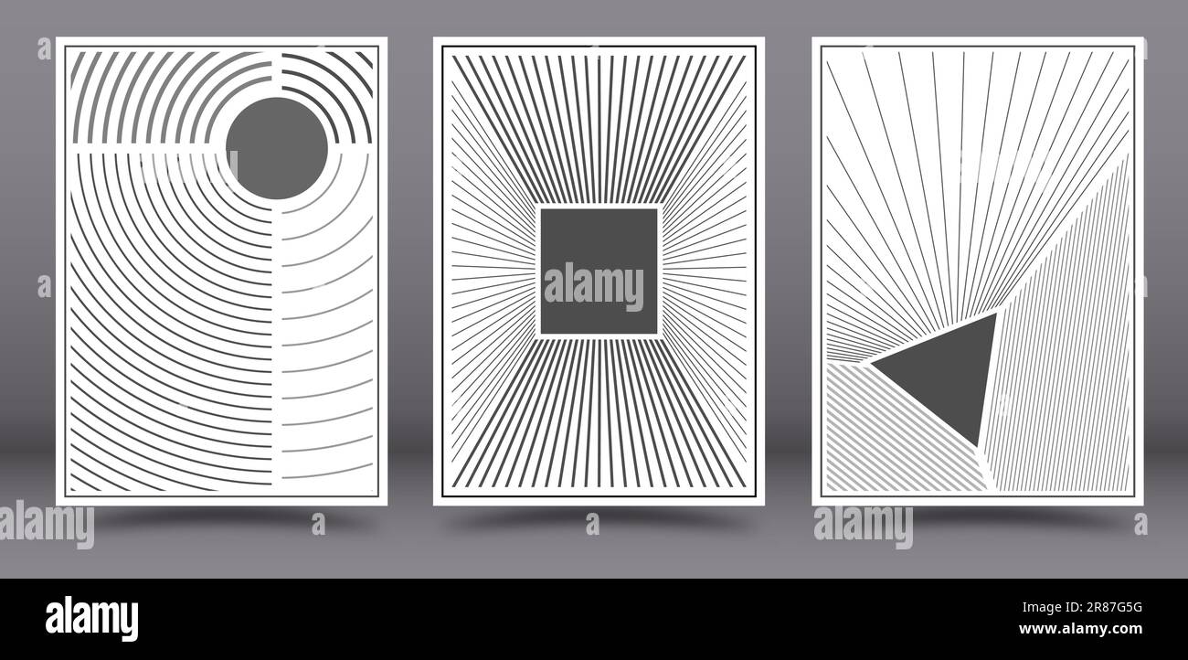 composition of geometric shapes in shades of gray. Minimalist design ...