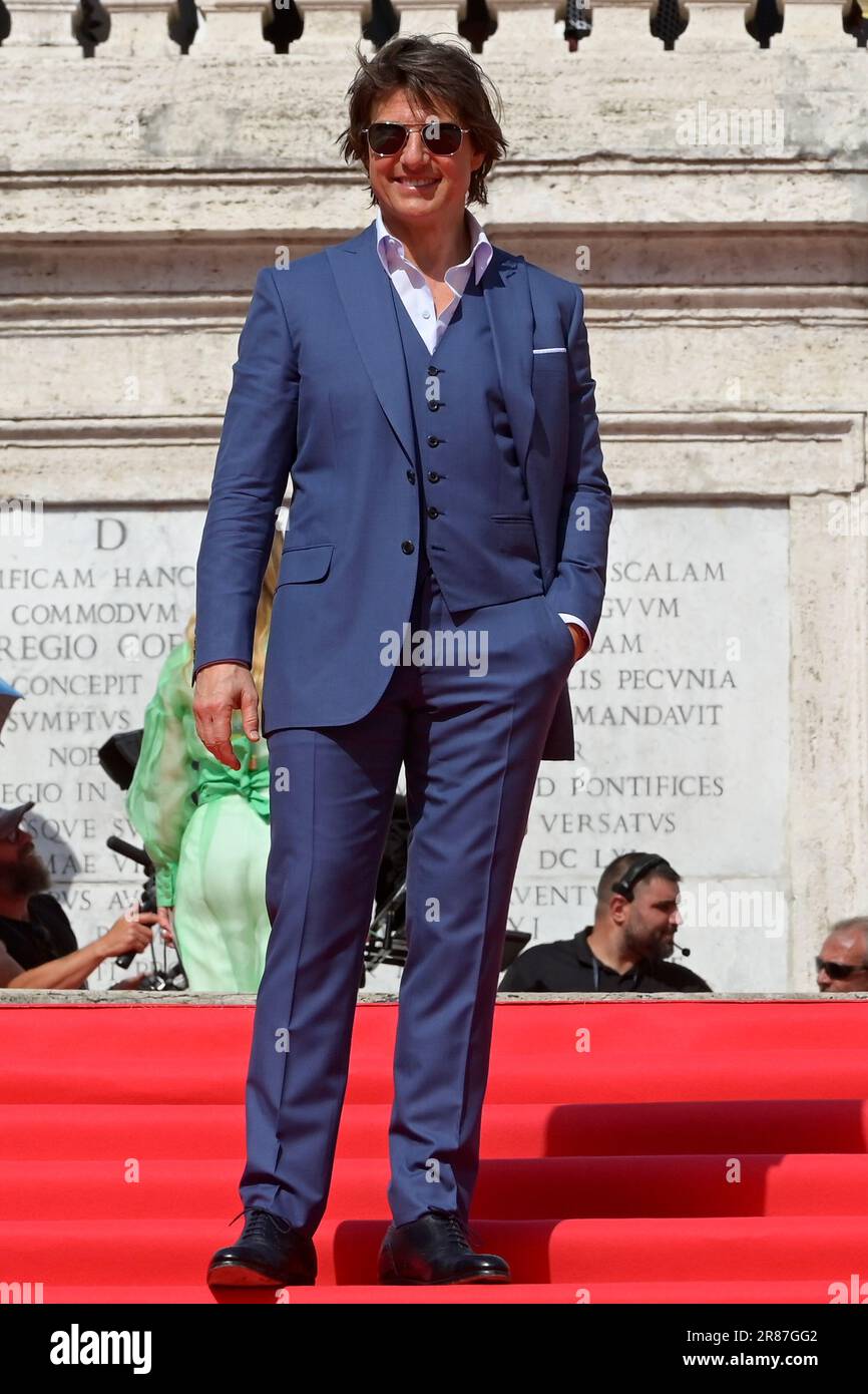 Rome, Italy. 19th June, 2023. Tom Cruise attends the photocall of Rome Global premiere of the movie Mission Impossible dead reckoning part 1 at Trinità dei monti Piazza di Spagna. Credit: SOPA Images Limited/Alamy Live News Stock Photo