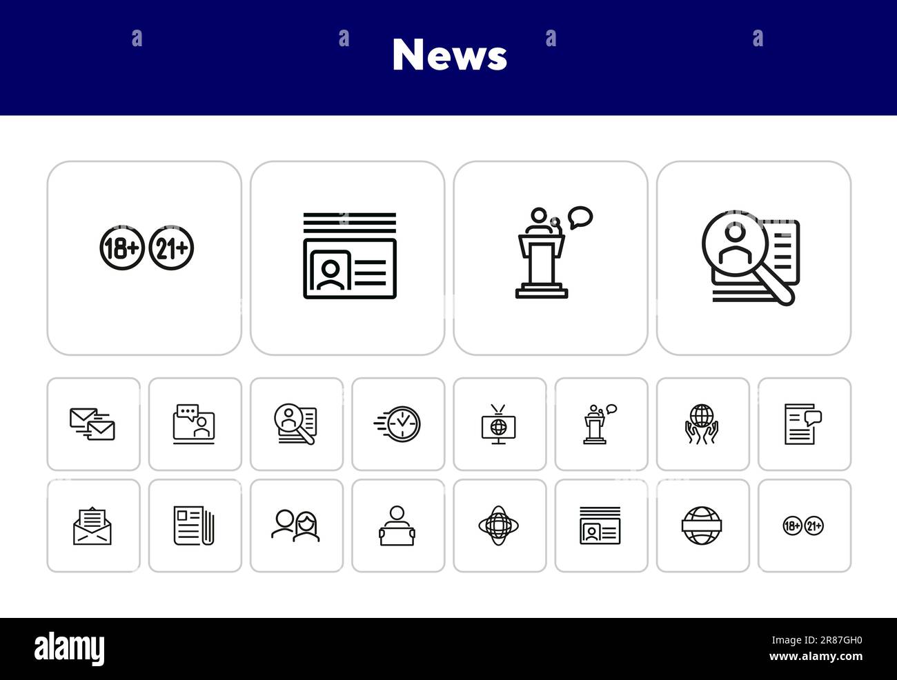 News line icon set Stock Vector