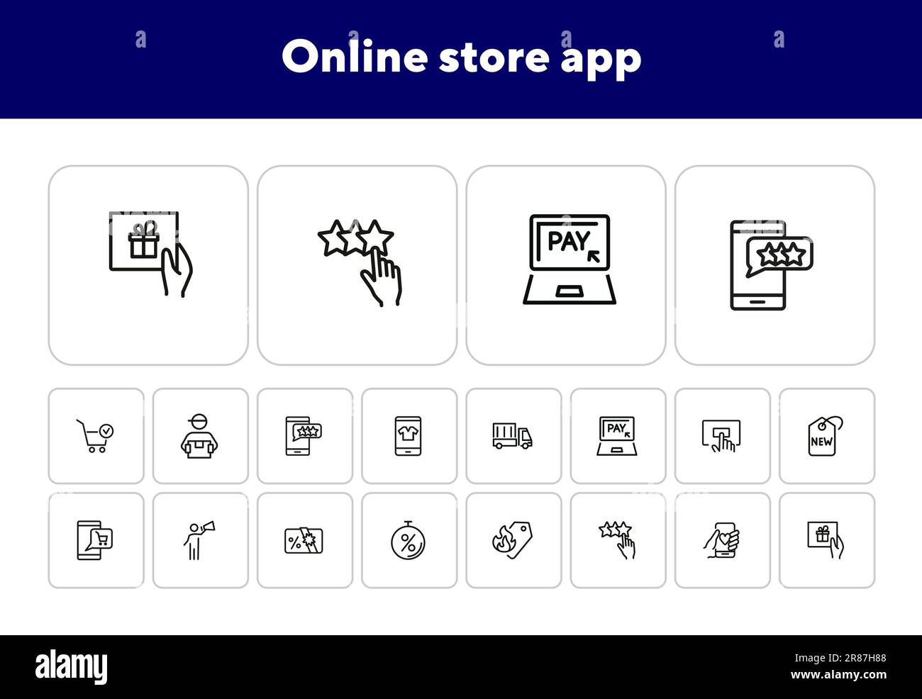 Online store app icon set Stock Vector Image & Art - Alamy