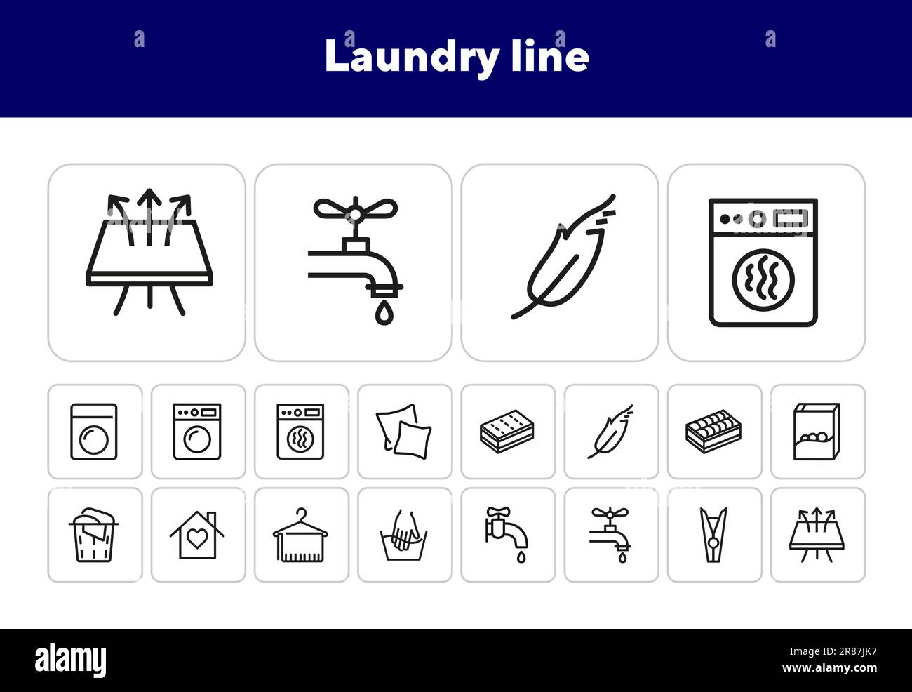 Washing machine thin line Stock Vector Images - Alamy
