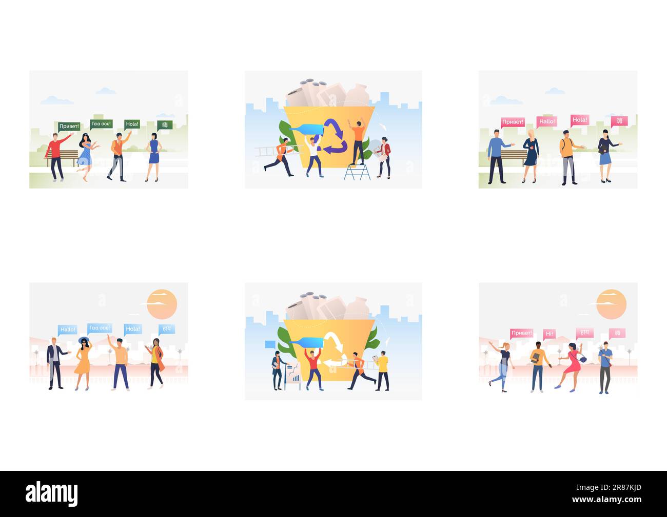Global community set Stock Vector