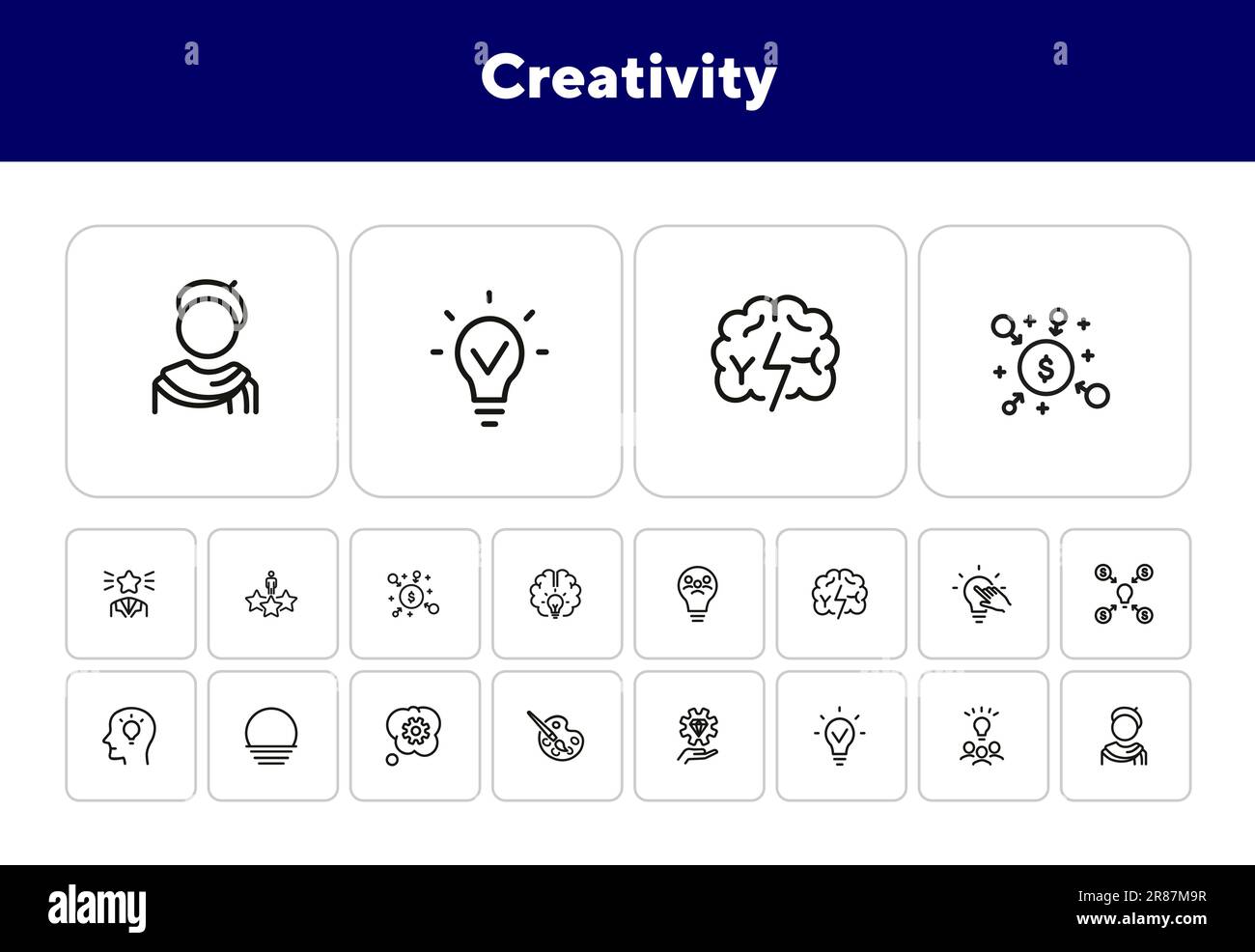 Lightbulb set idea creativity Stock Vector Images - Alamy