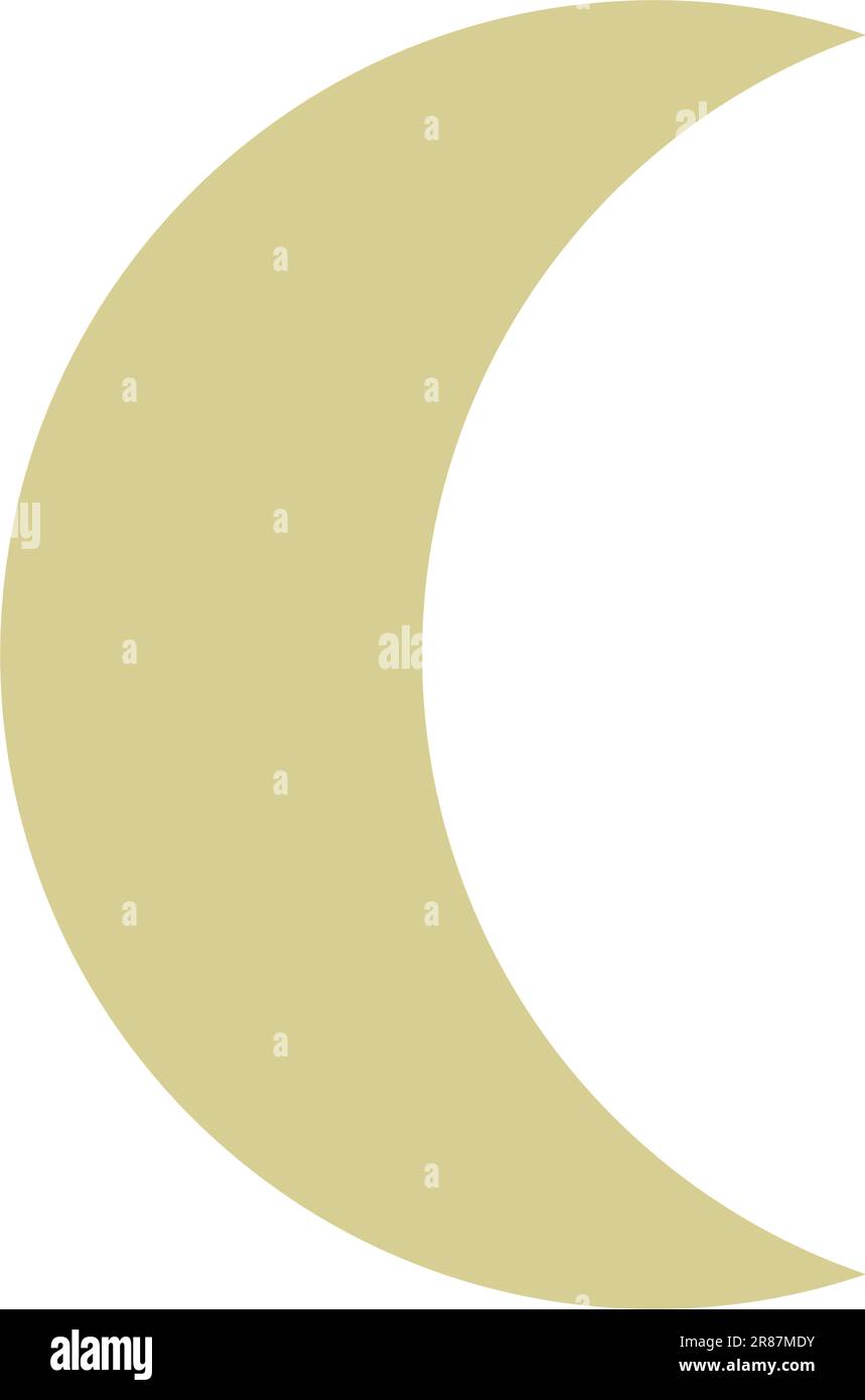 Crescent geometric shape element symbol for preschool education for