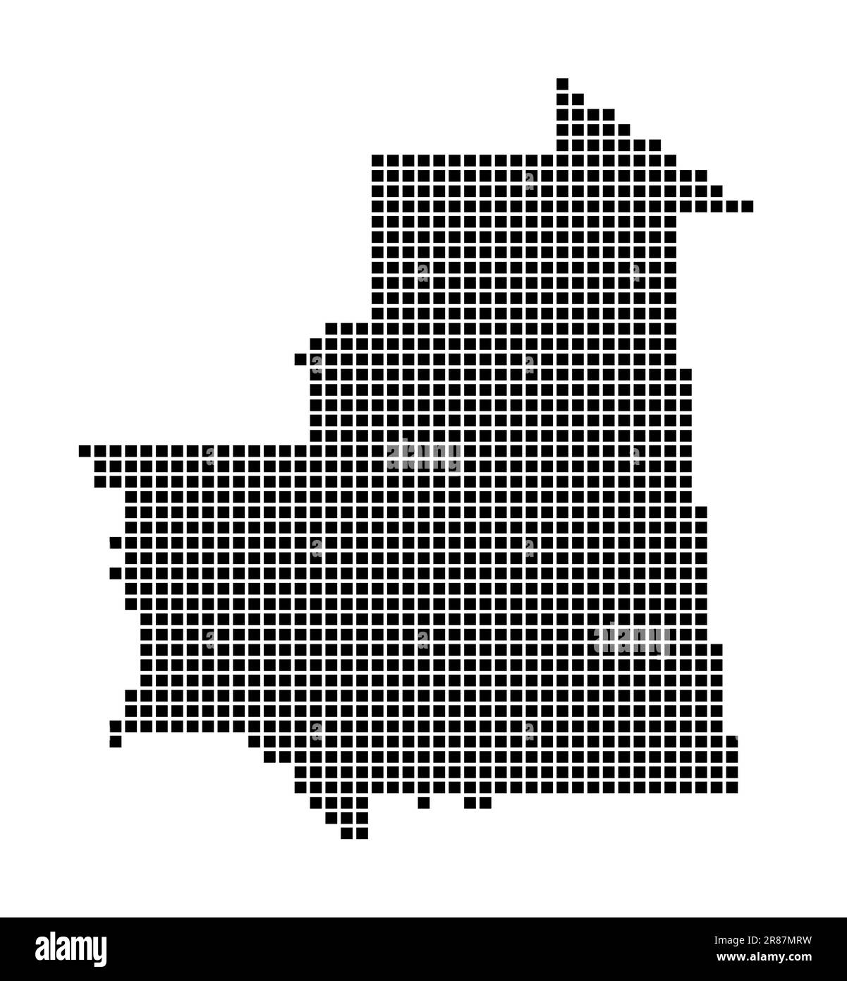 Mauritania map. Map of Mauritania in dotted style. Borders of the country filled with rectangles for your design. Vector illustration. Stock Vector