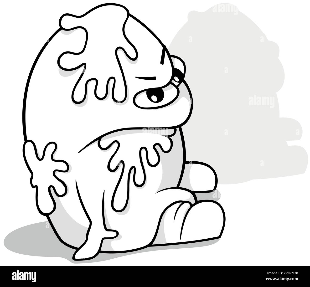 Drawing of a Garbage Monster with Slime Stock Vector