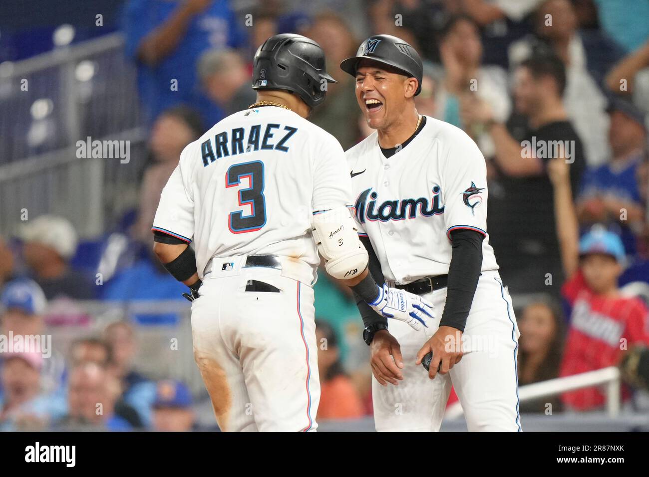 MIAMI, FL - JUNE 19: Miami Marlins second baseman Luis Arraez (3