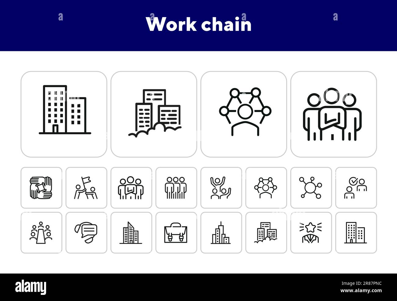 Work chain line icon hi-res stock photography and images - Alamy