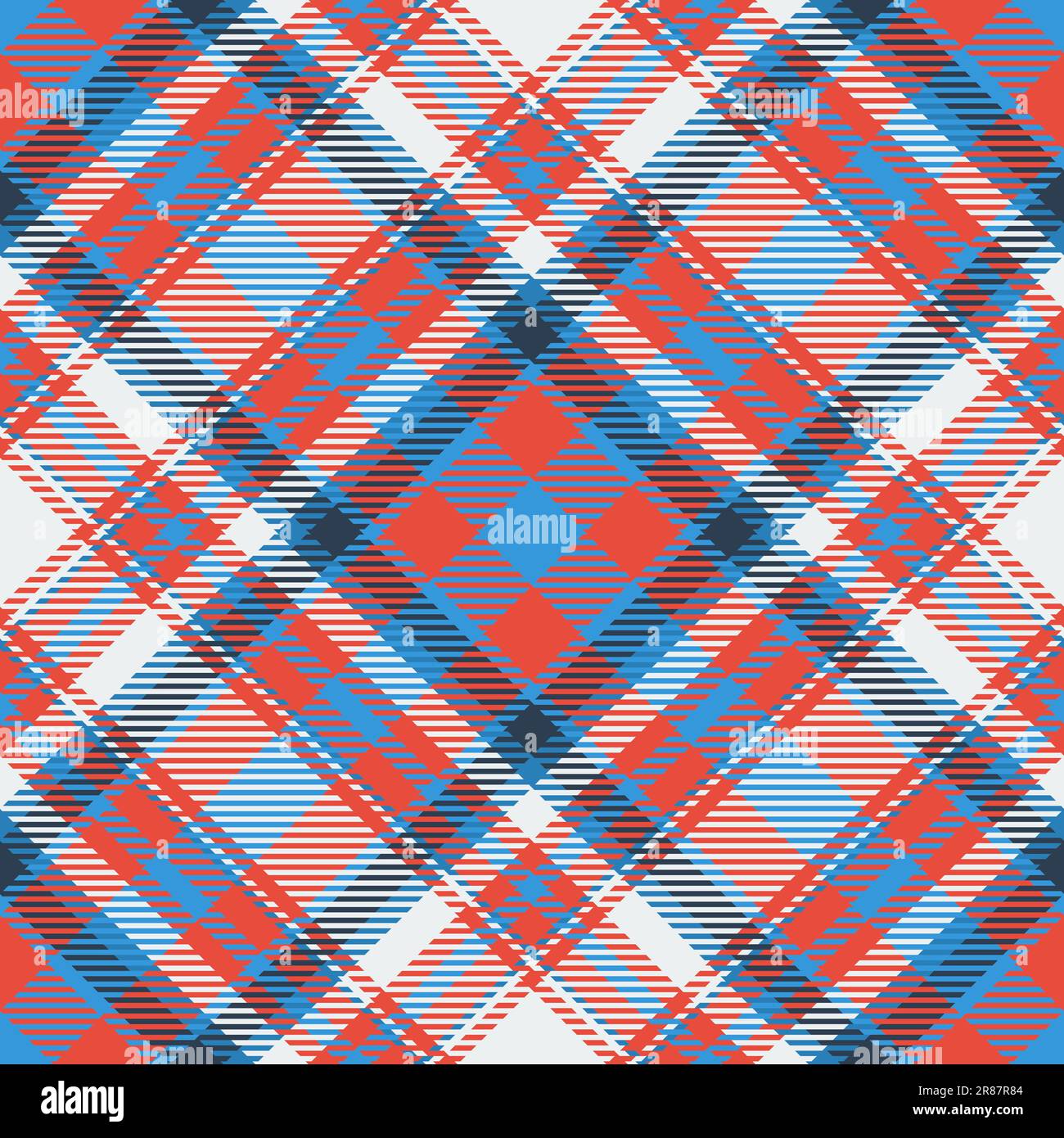 Texture textile tartan of pattern vector seamless with a plaid fabric check background in cyan and red colors. Stock Vector