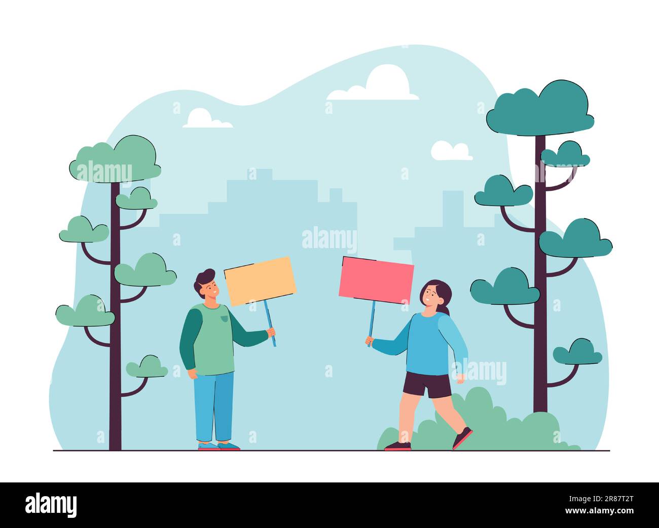 Kids holding paper blank boards in hands Stock Vector Image & Art - Alamy