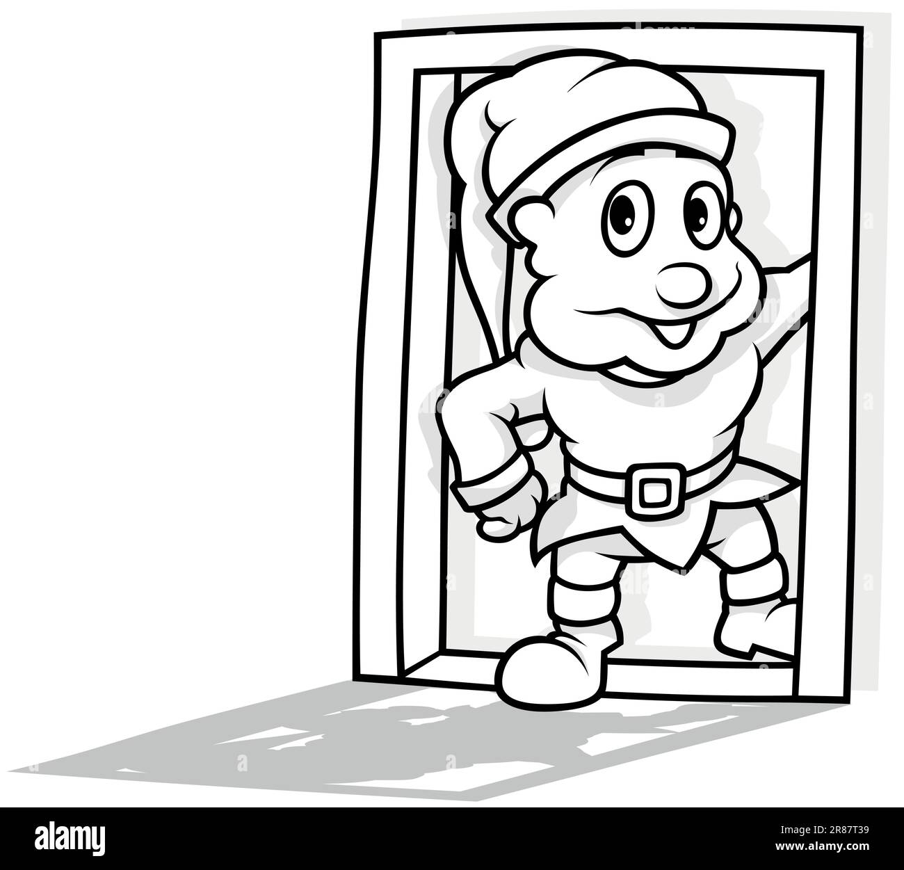Drawing of a Dwarf Standing in a Doorway Stock Vector Image & Art - Alamy
