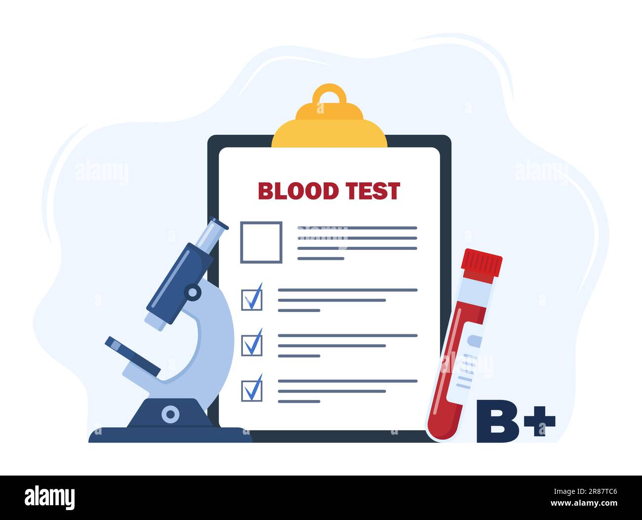 Analysis to determine the blood group. Medical blood test concept
