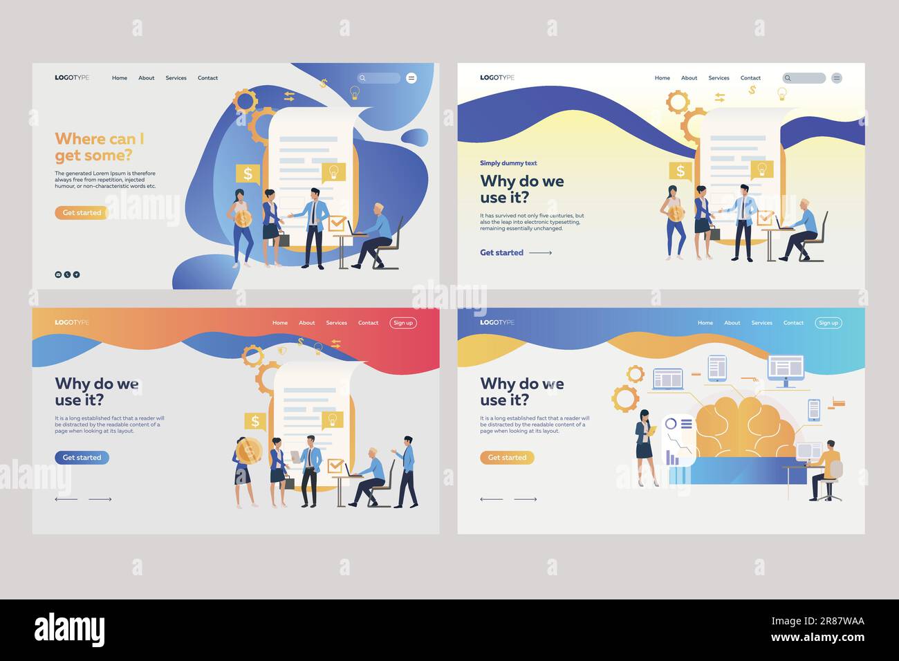 Set of tiny people near documents Stock Vector