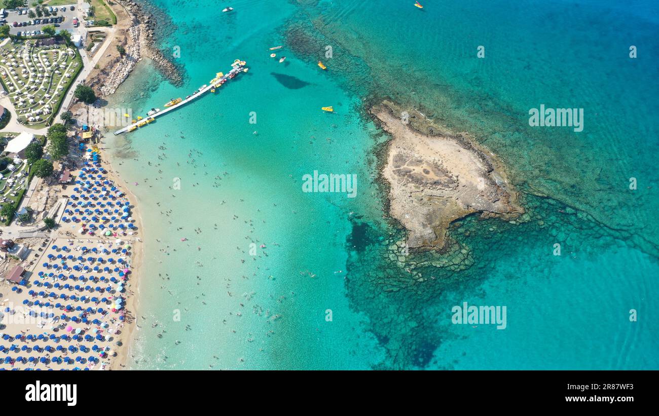 Beautiful aerial view of Fig Tree Bay in Protaras Cyprus Stock Photo