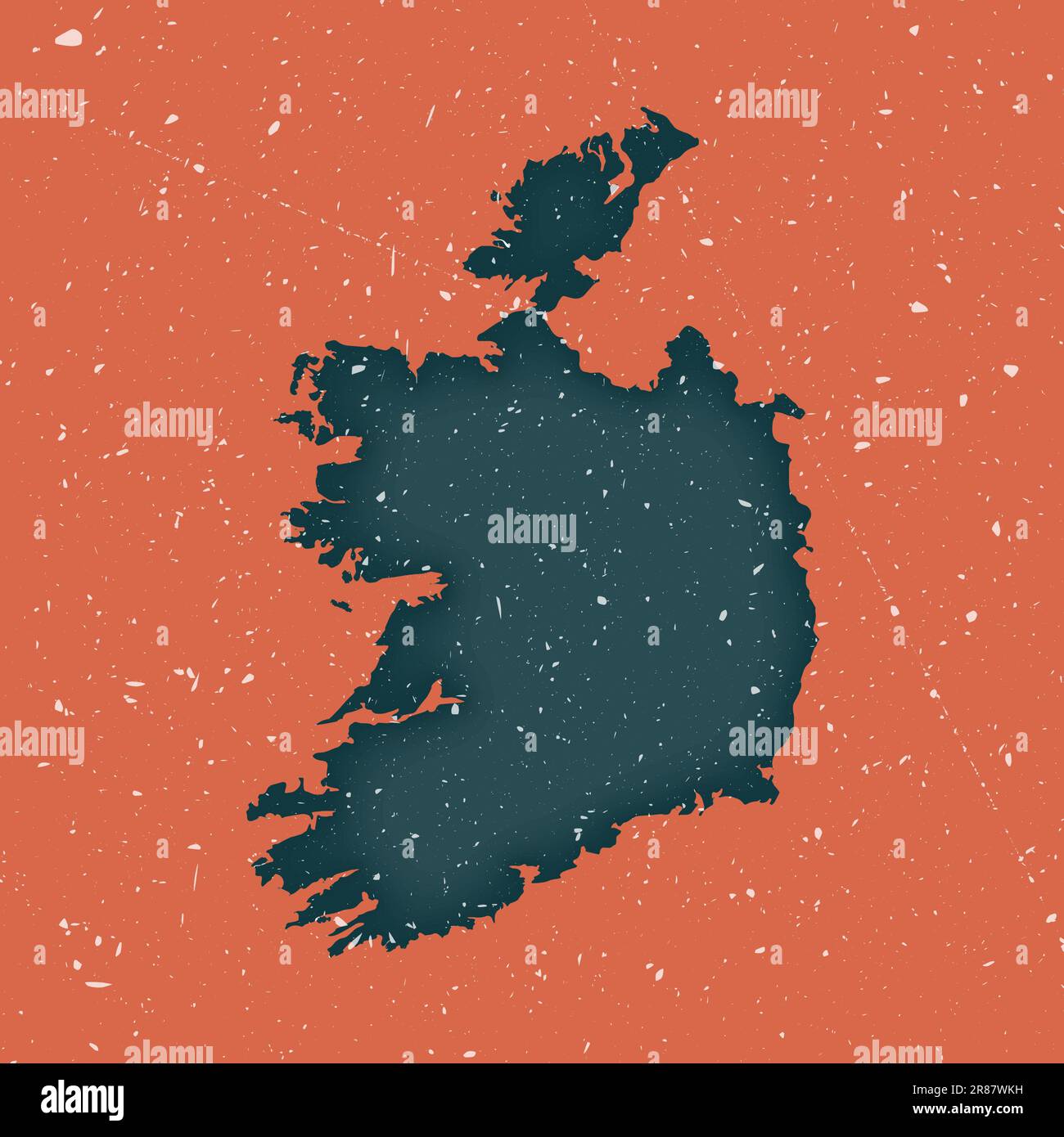 Ireland vintage map. Grunge map of the country with distressed texture. Ireland poster. Vector