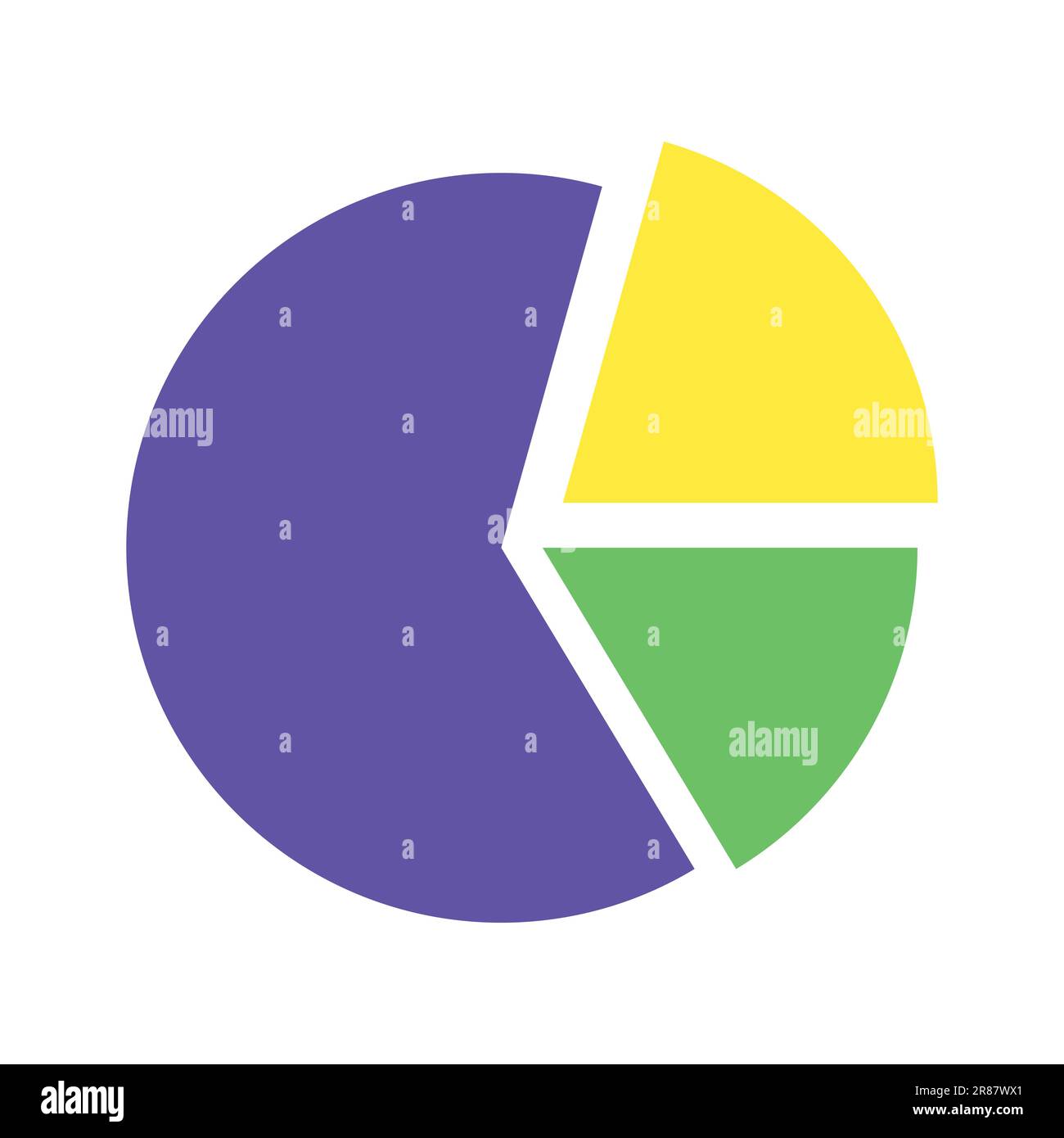 Sliced Pie Chart Flat Icon. Circle Pie Chart Vector Illustration Stock Vector