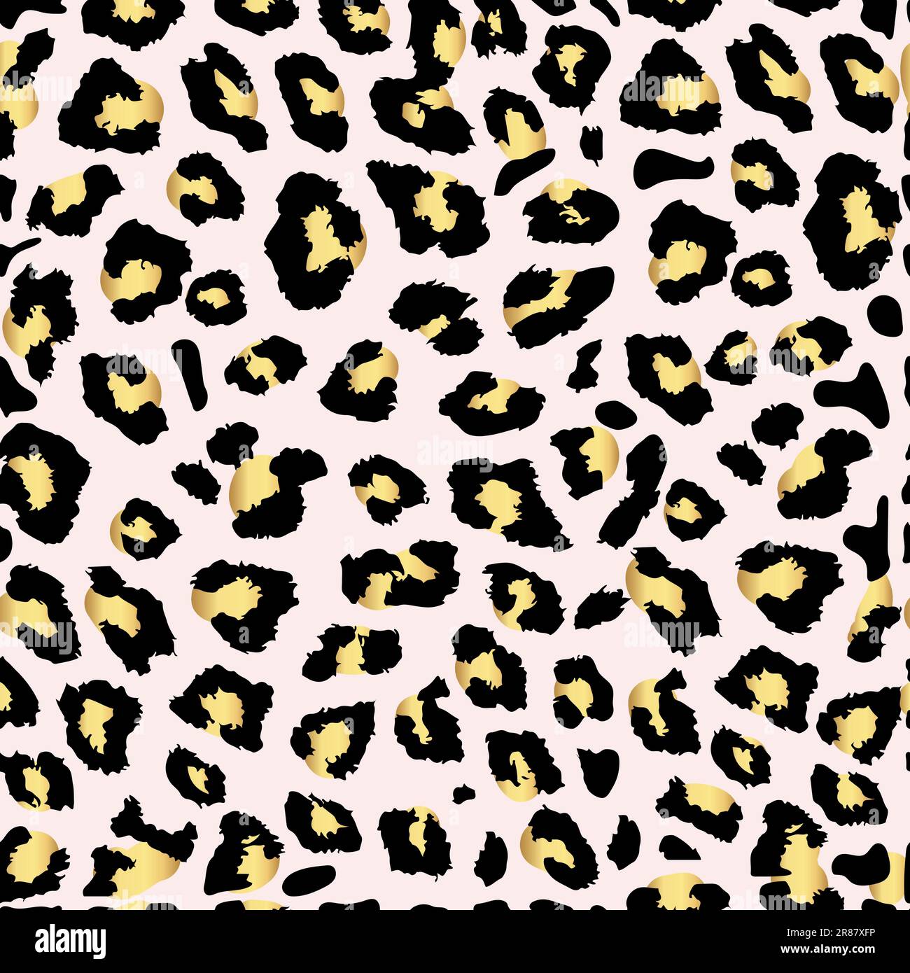 Seamless gold leopard print. Vector pattern, texture, background. Leopard seamless pattern Animal print Stock Vector