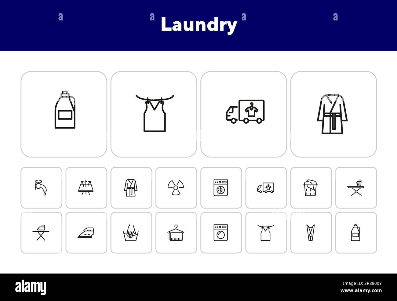 laundry-line-icon-set-stock-vector-image-art-alamy